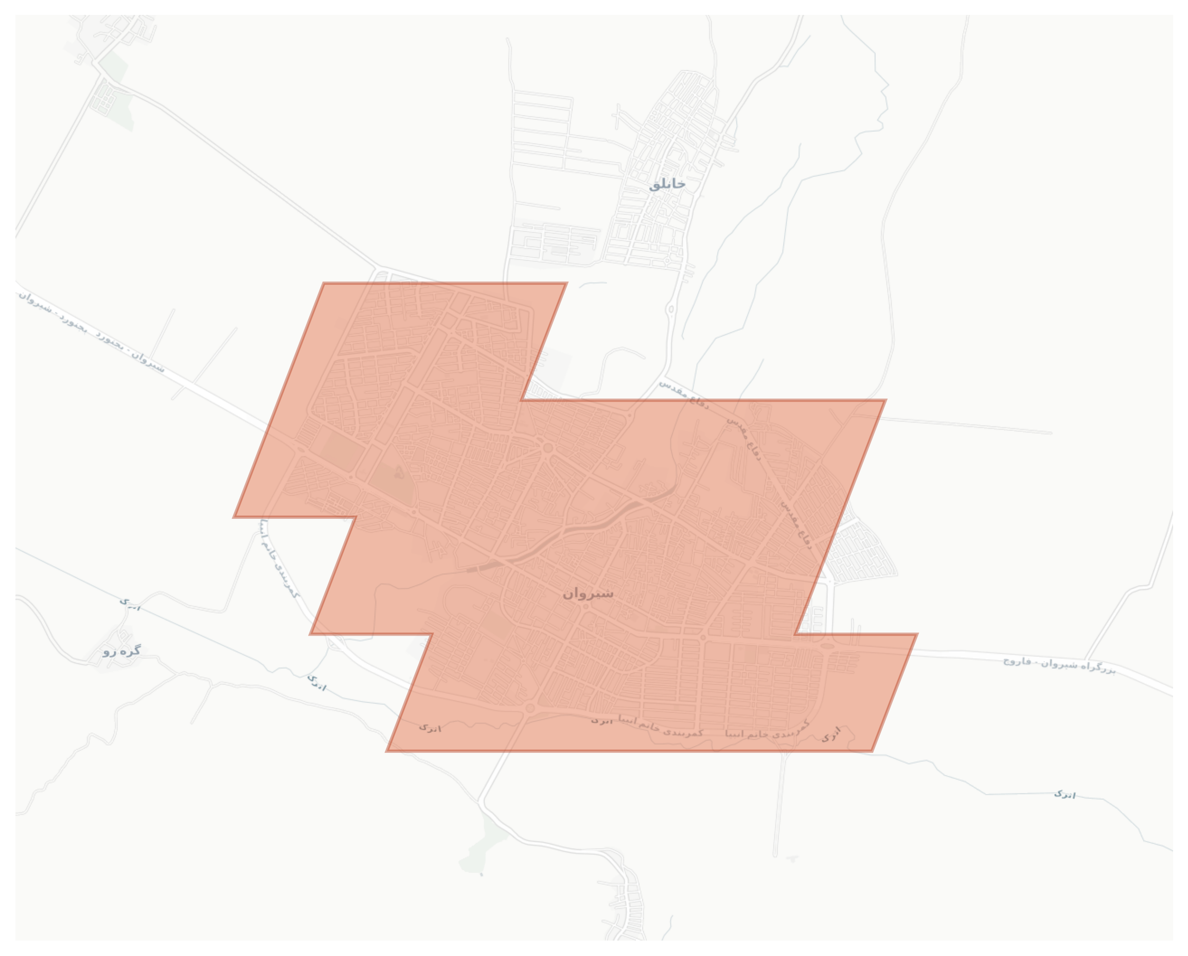 Shirvan geographic map