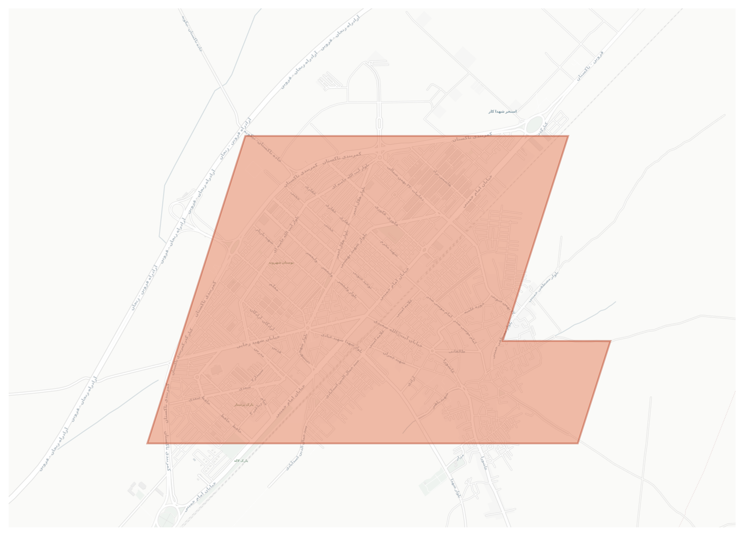 Takestan geographic map