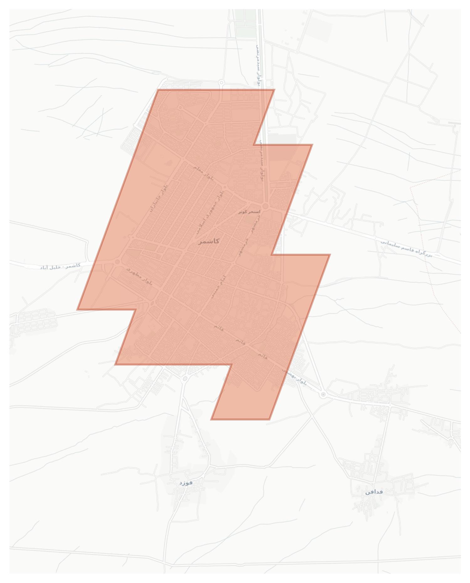 Kashmar geographic map