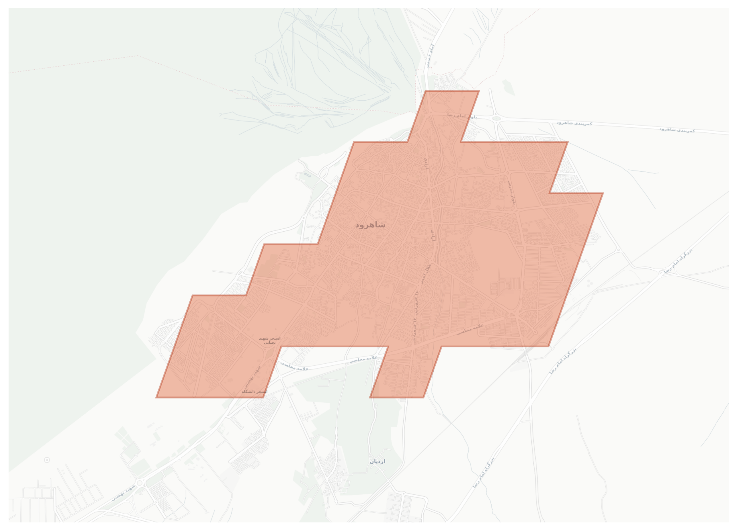 Shahrud geographic map