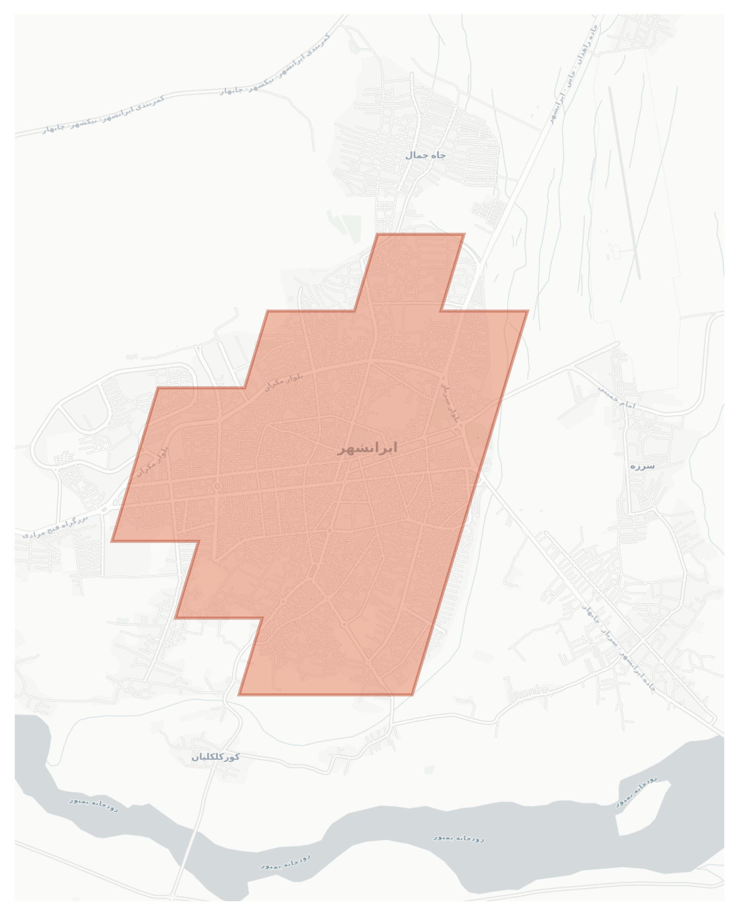 Iranshahr geographic map