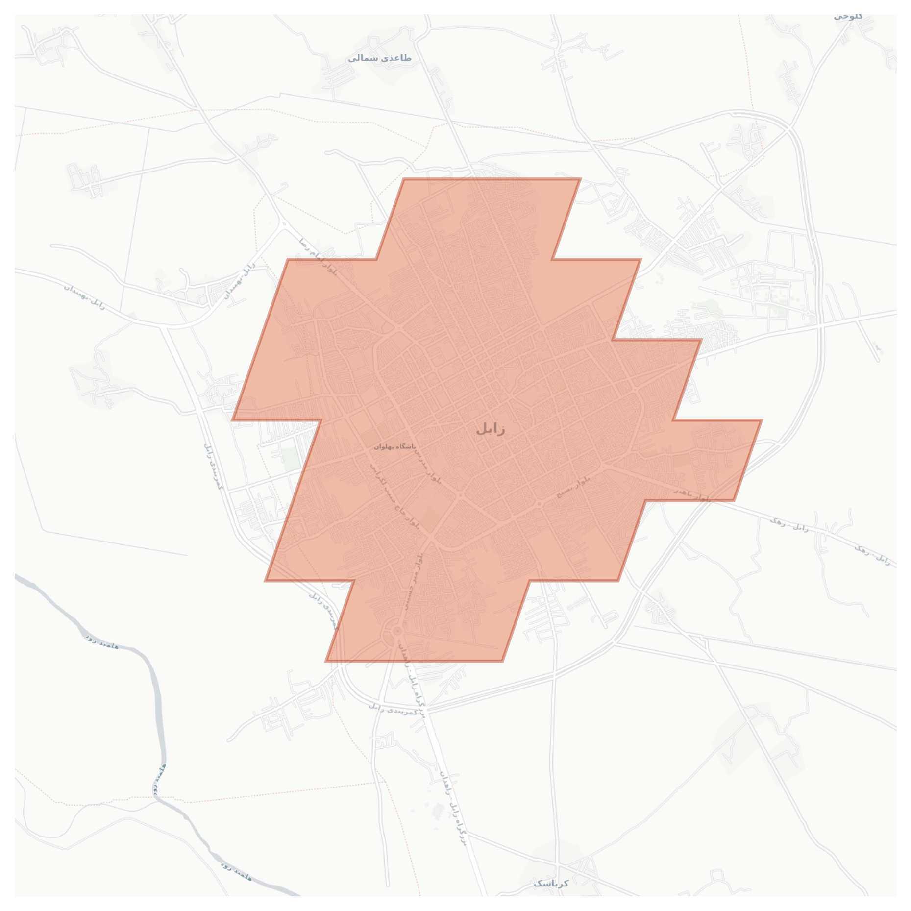 Zabol geographic map