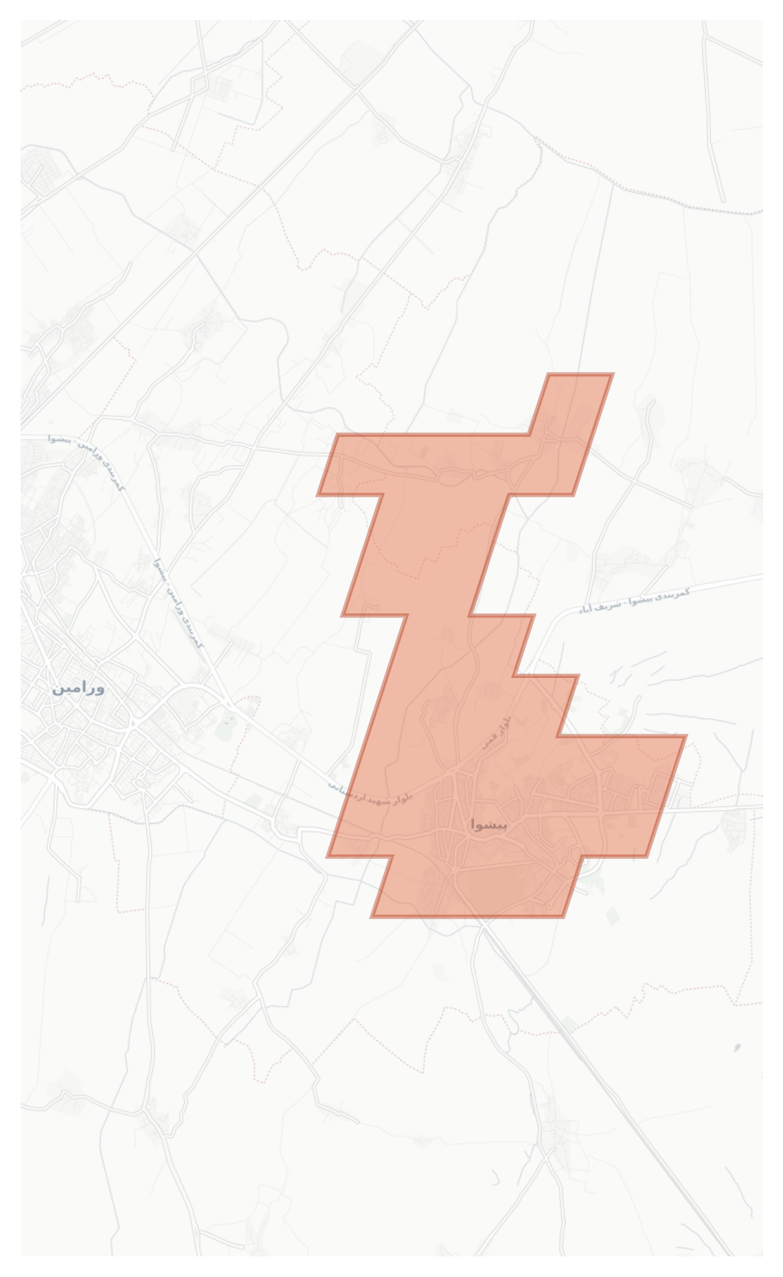 Pishva geographic map