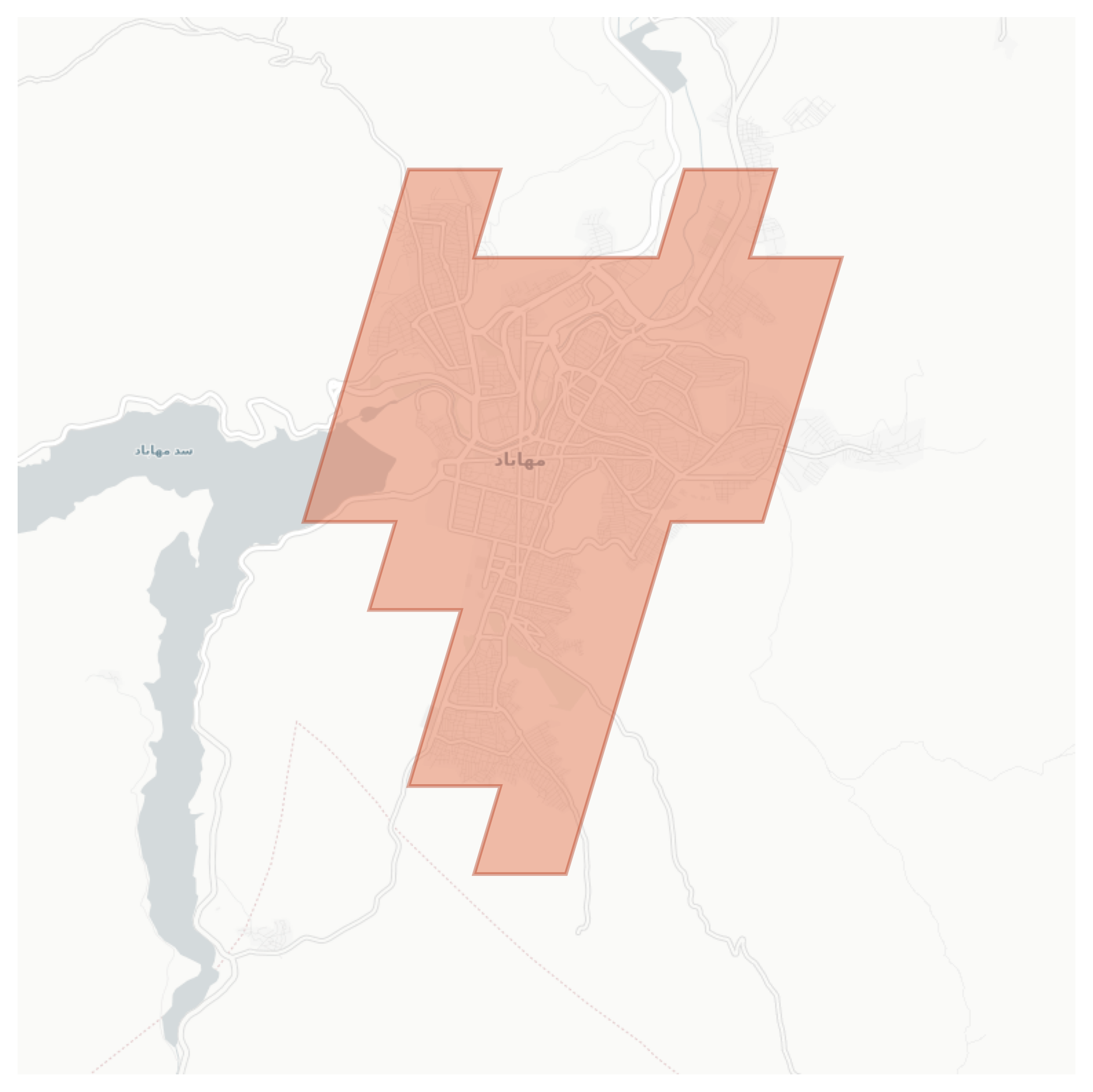 Mahabad geographic map