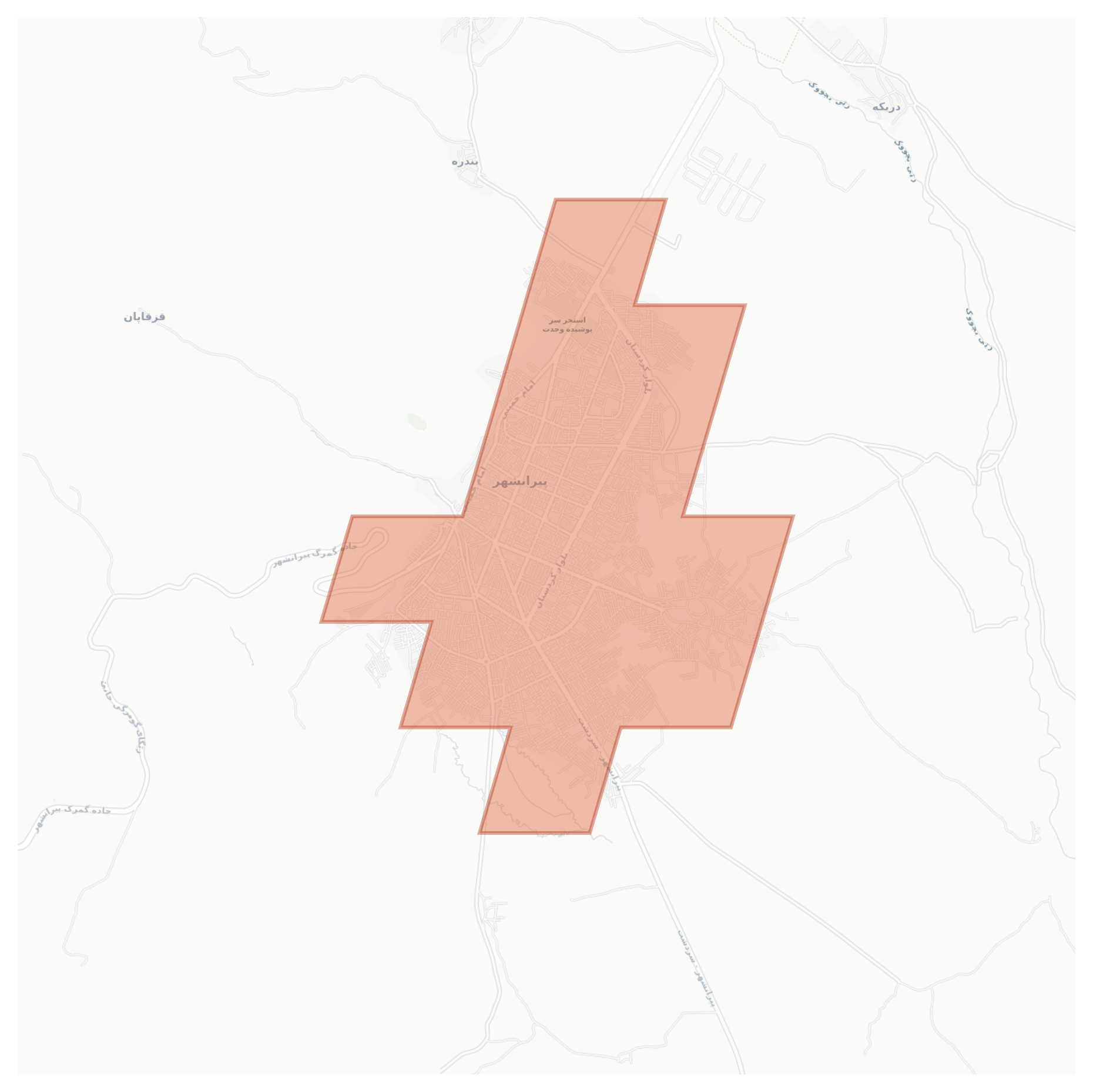 Piranshahr geographic map
