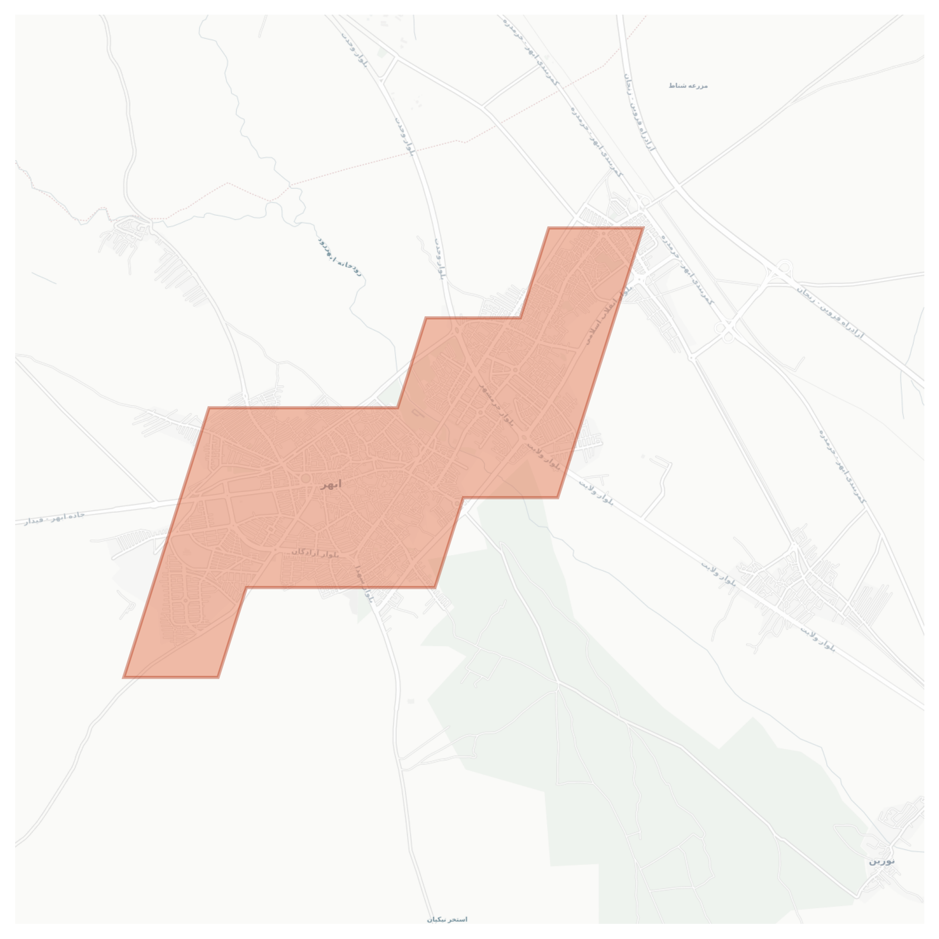 Abhar geographic map