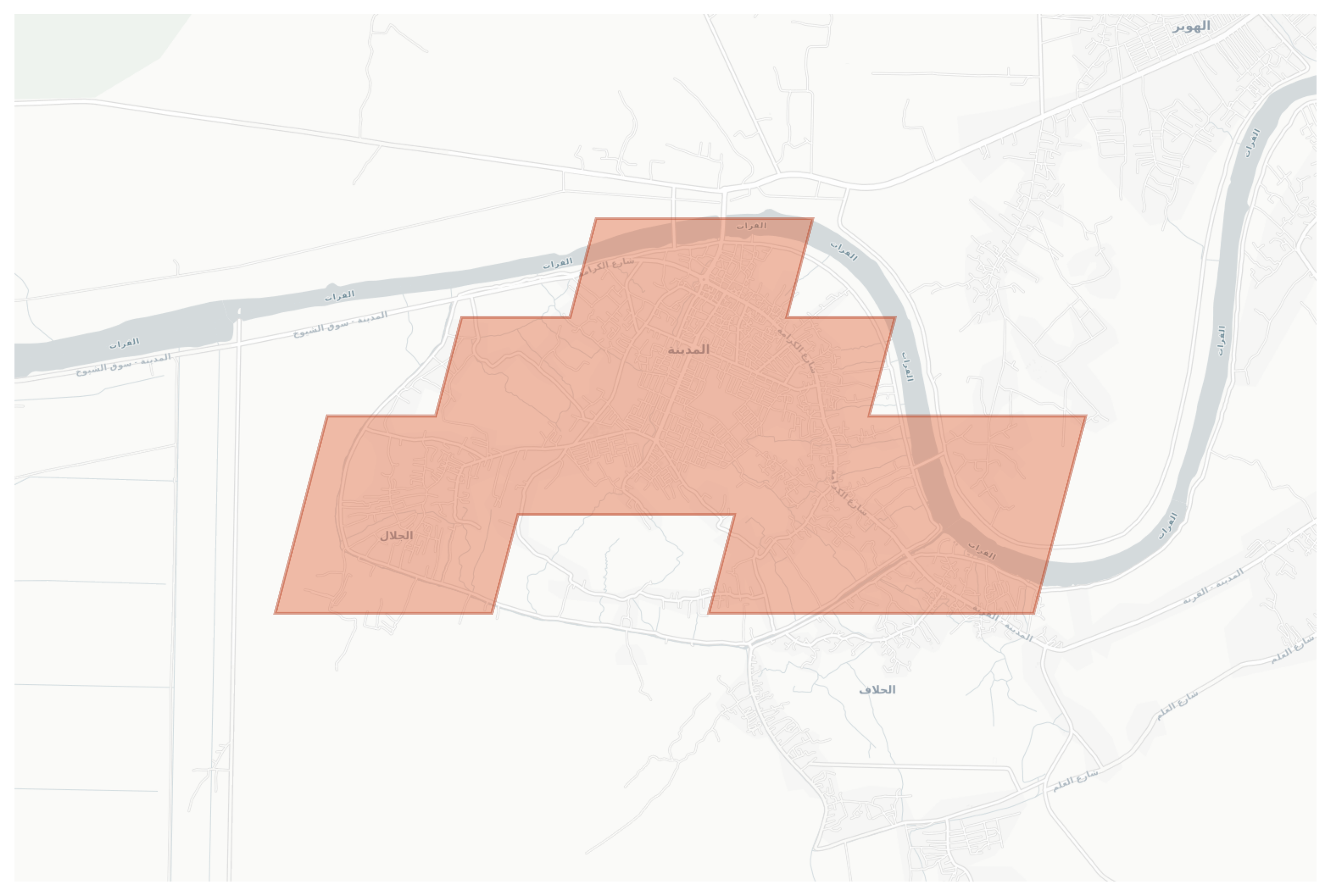 Al-Midaina geographic map