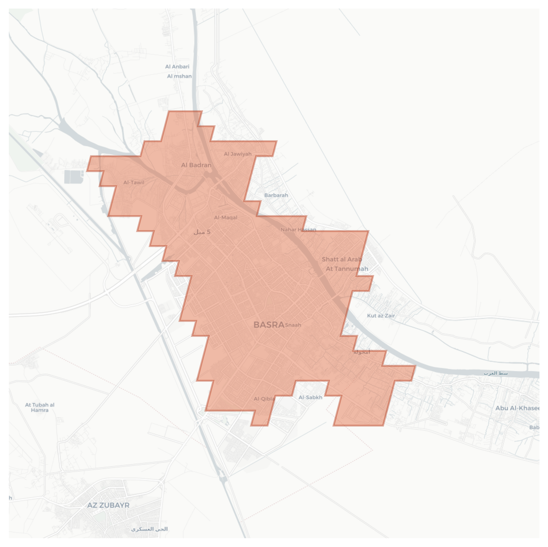 Basra geographic map
