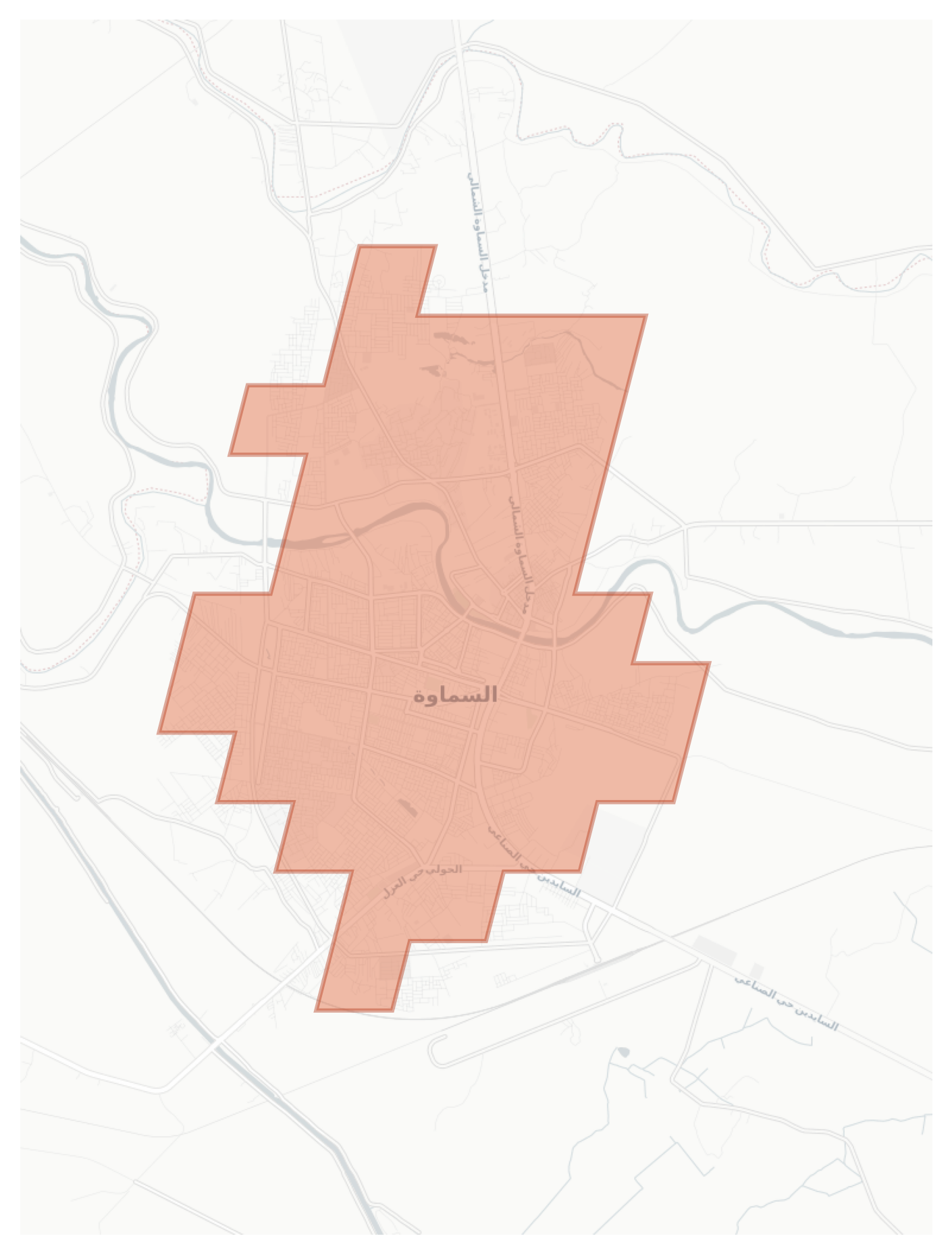 As Samawah geographic map