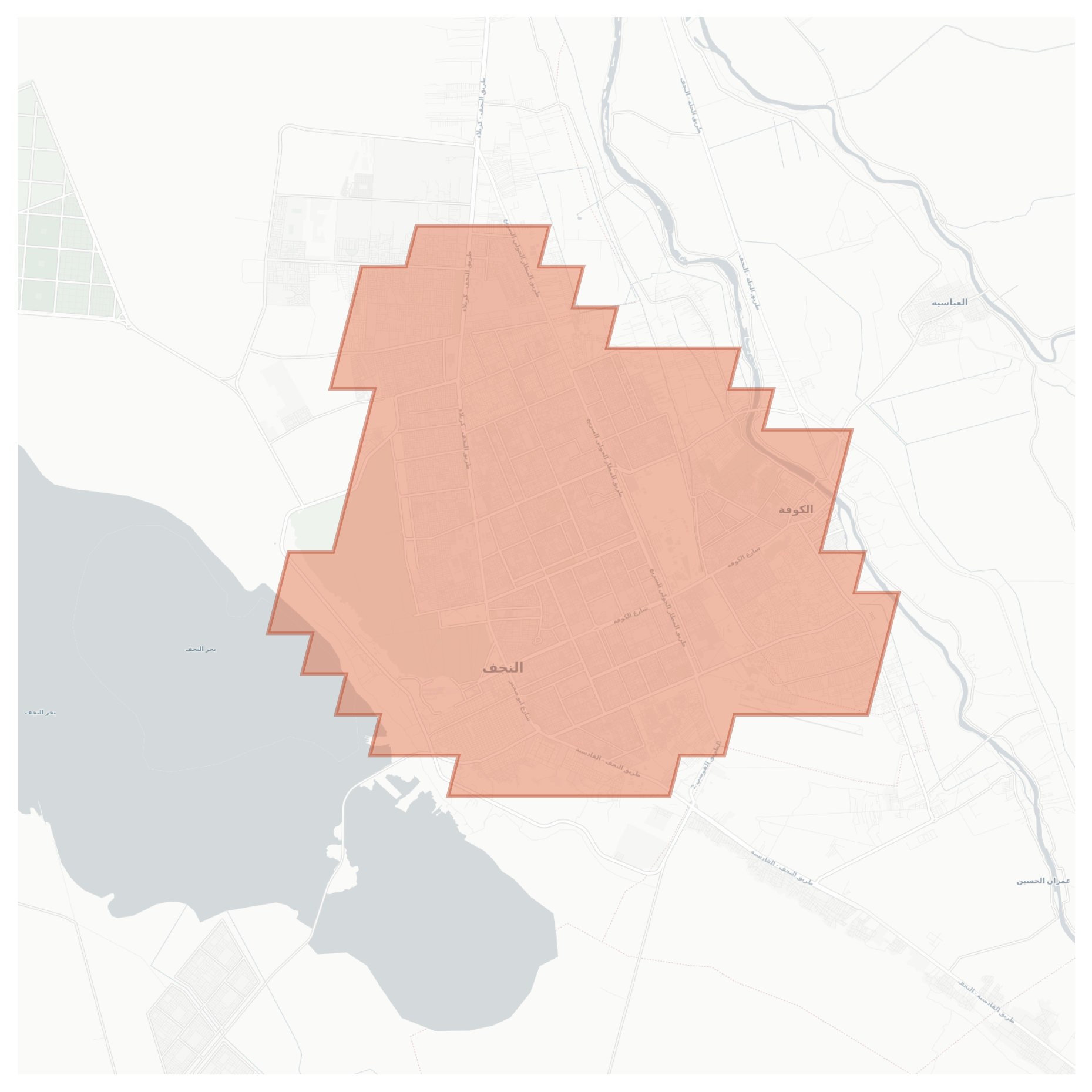 Al-Najaf geographic map