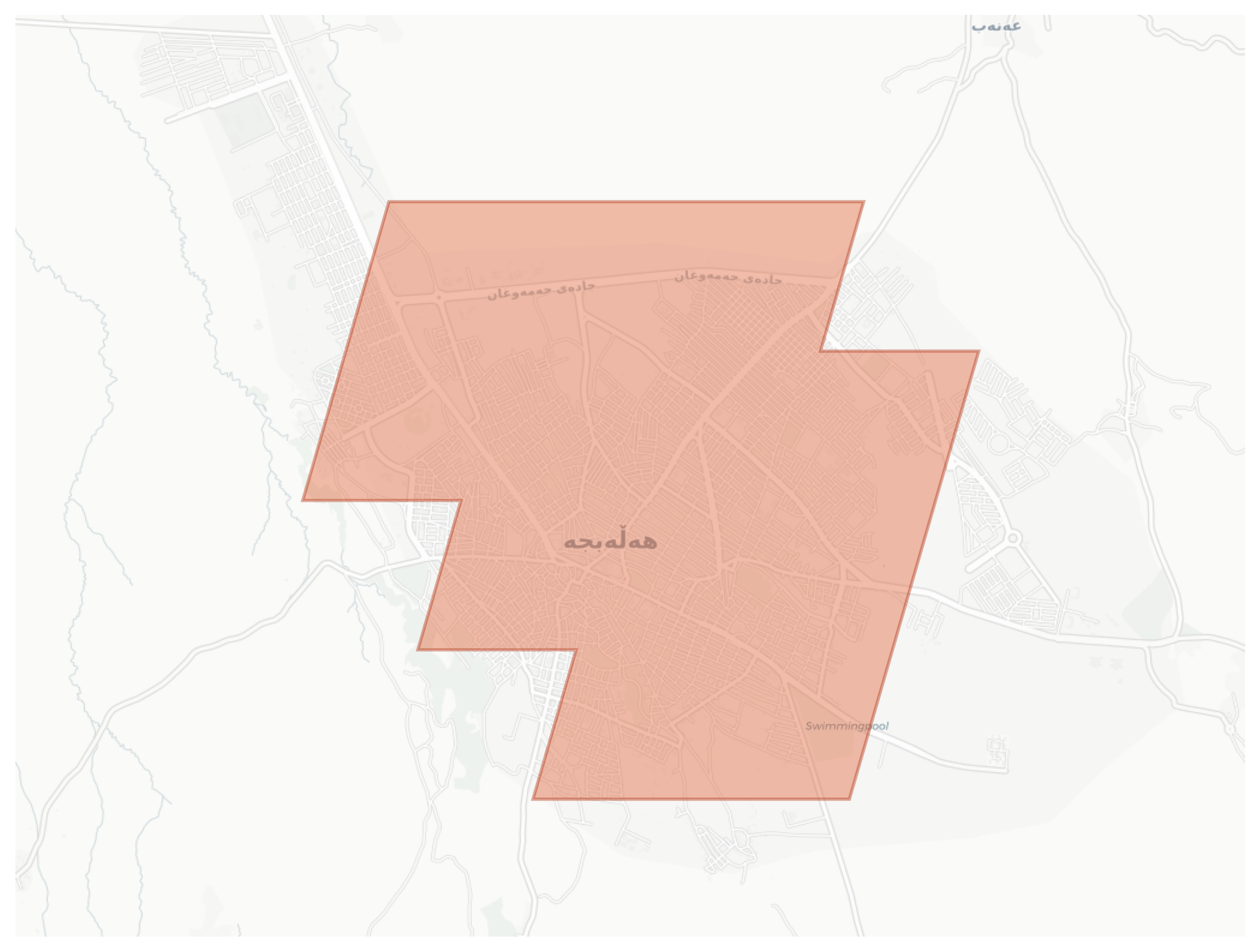 Halabja geographic map