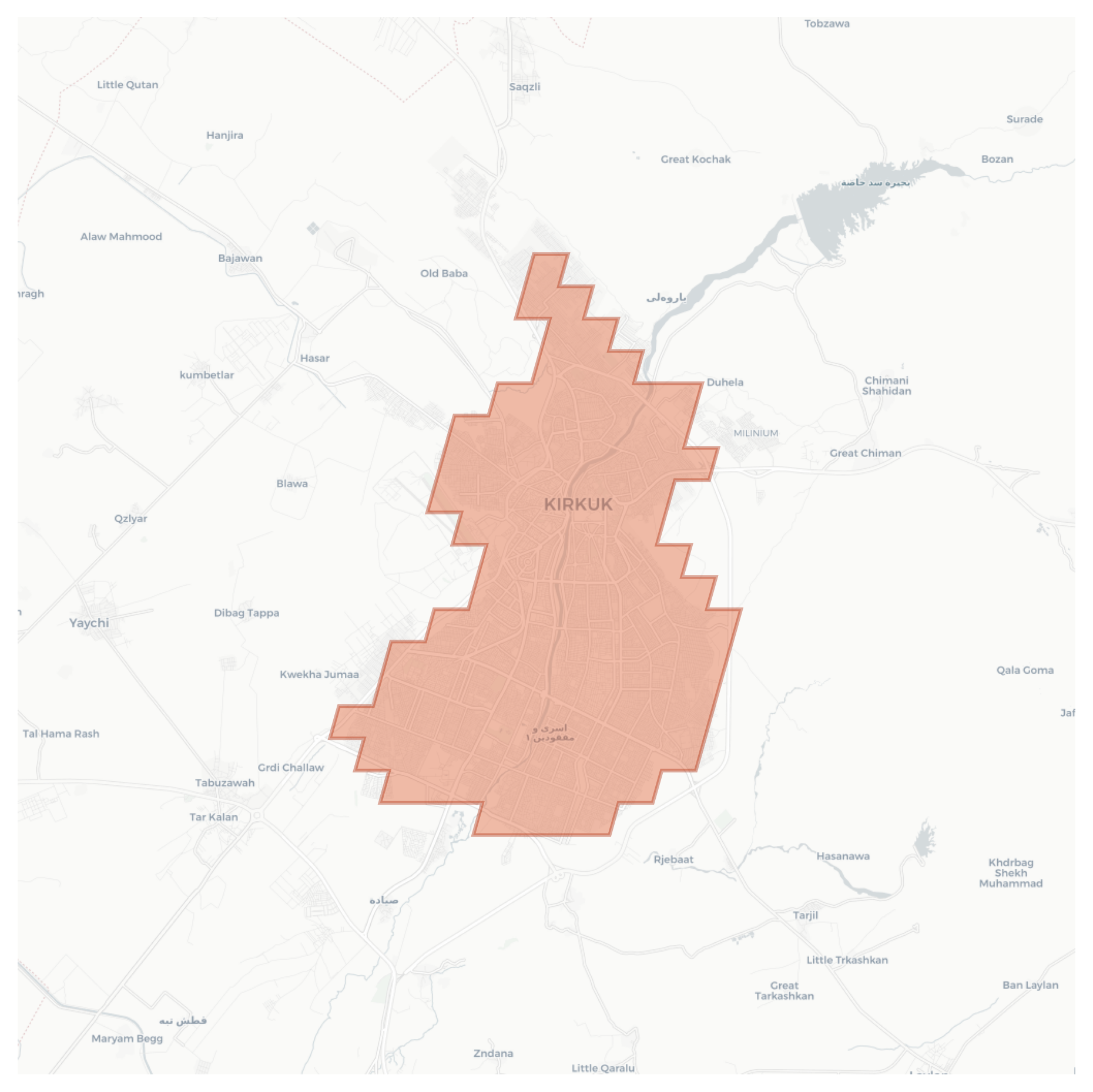 Kirkuk geographic map