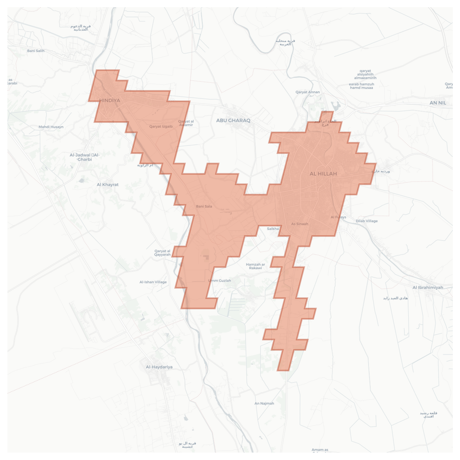 Al Hillah geographic map