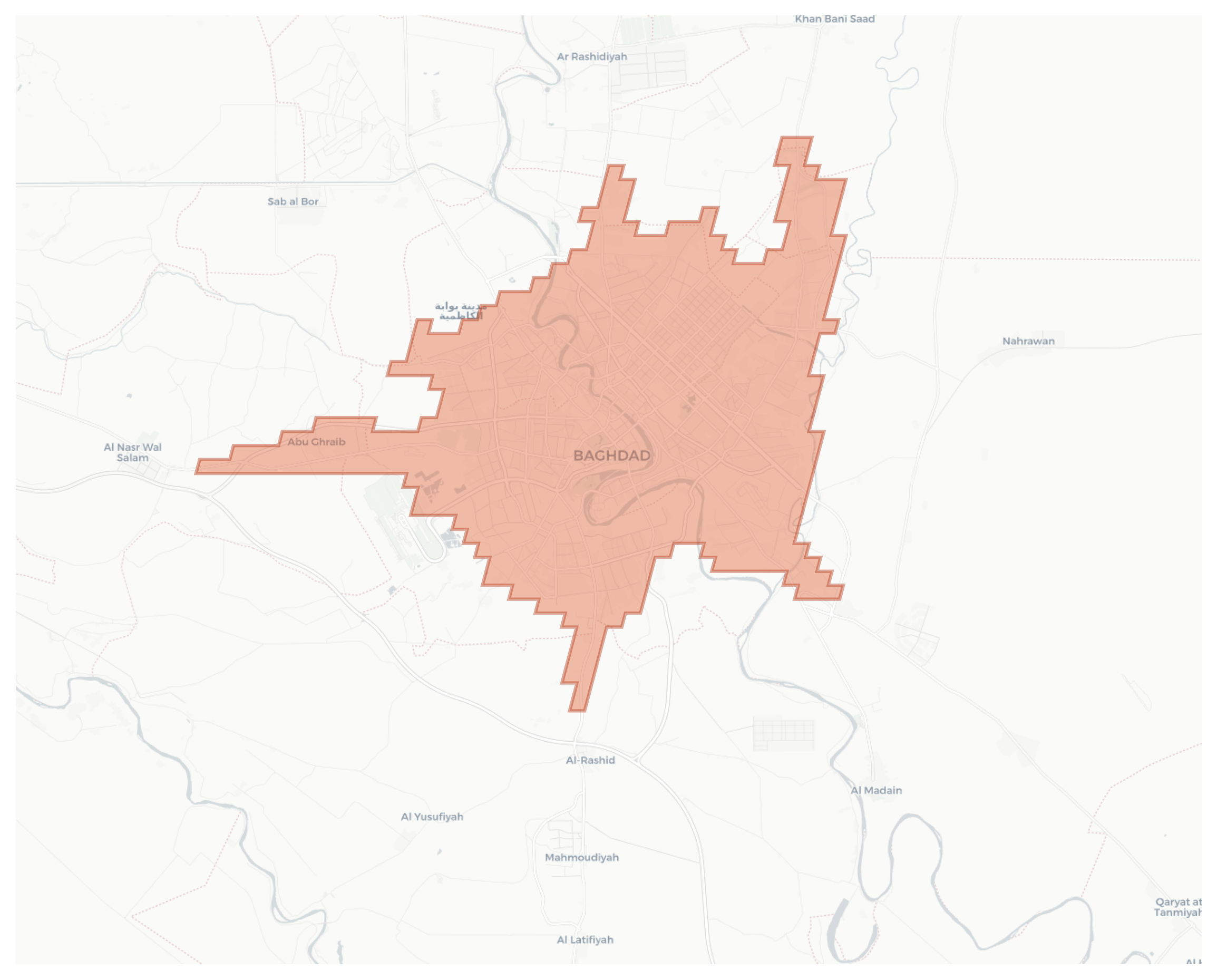 Baghdad geographic map
