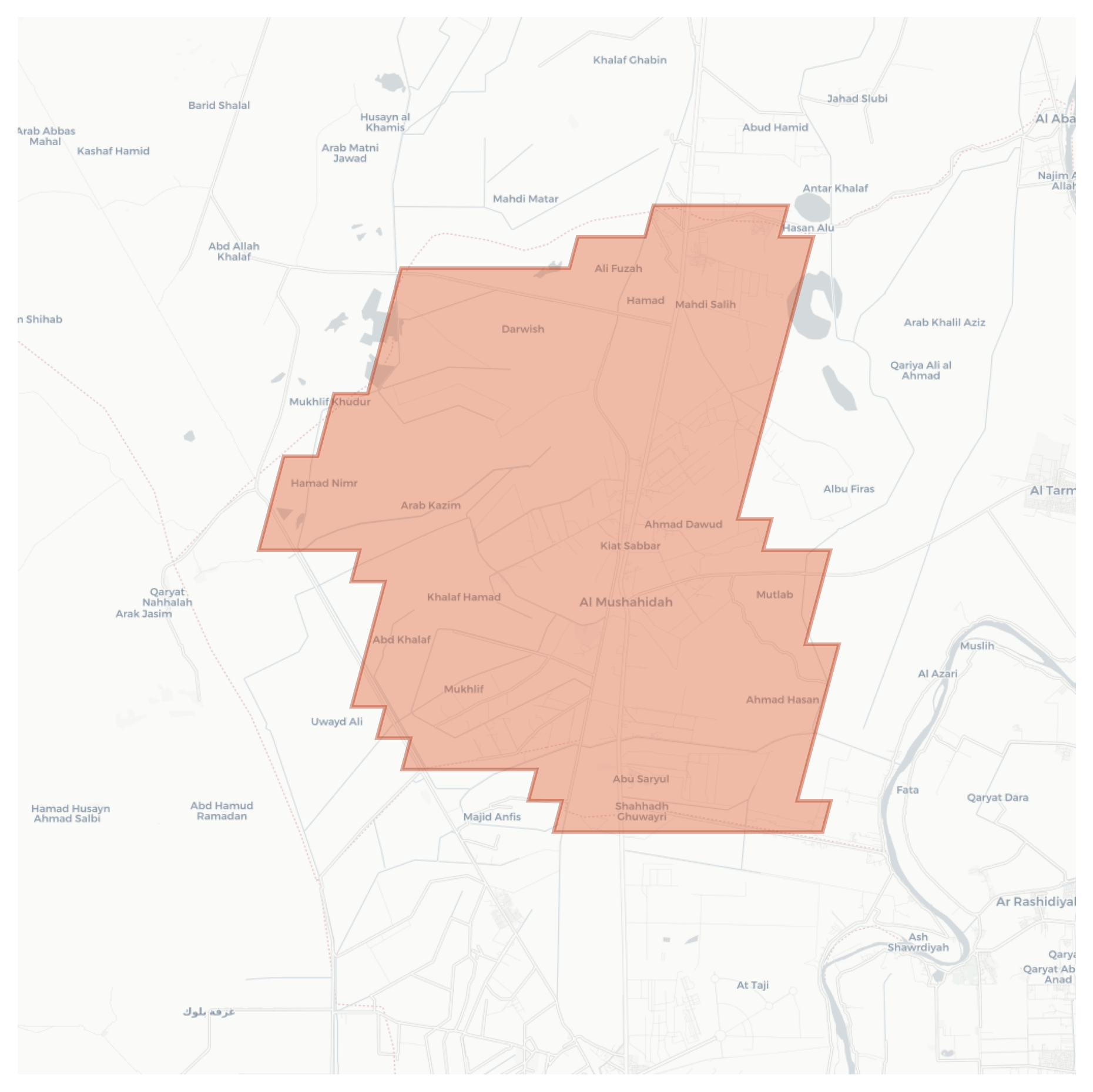 Al Mushahidah geographic map