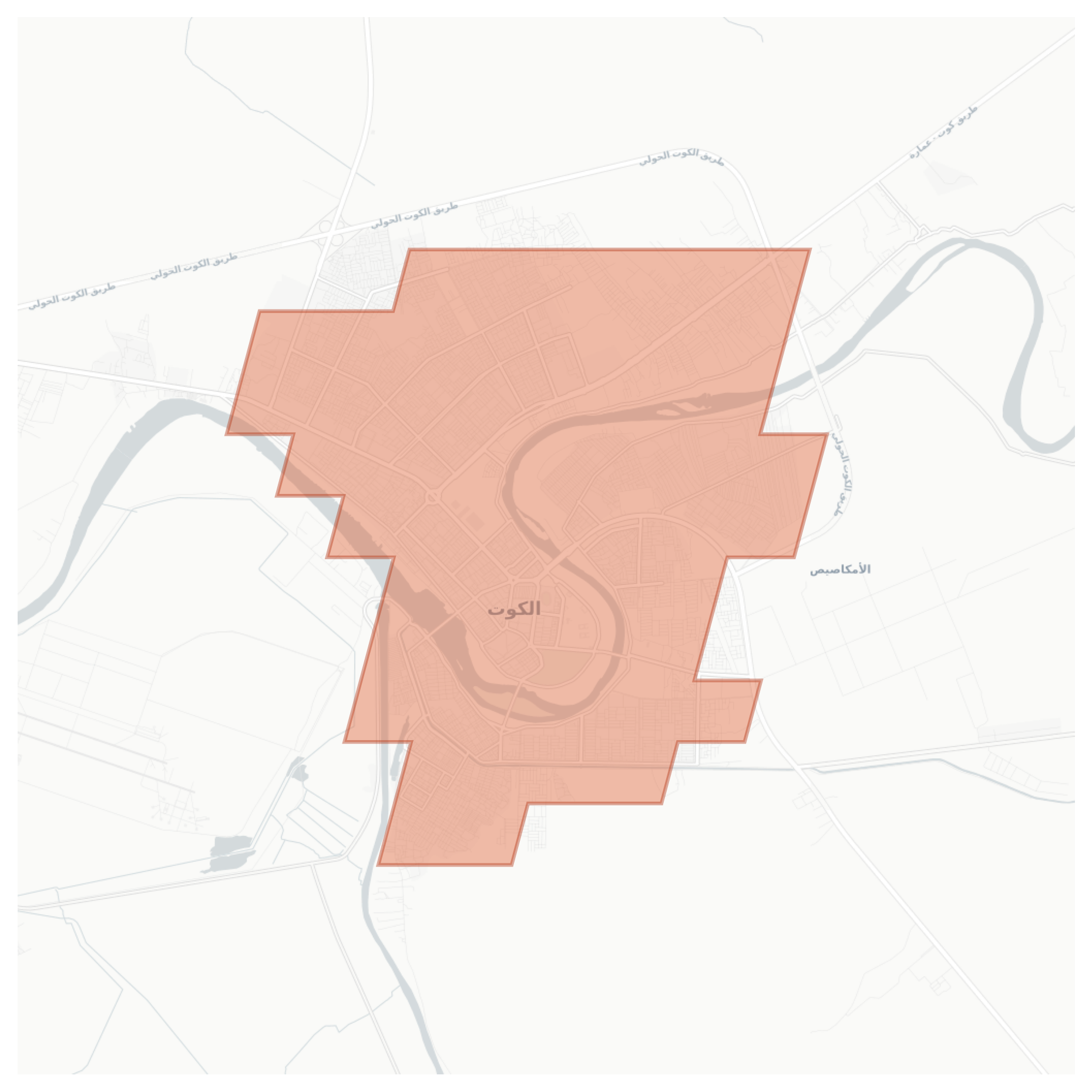Al-Kut geographic map