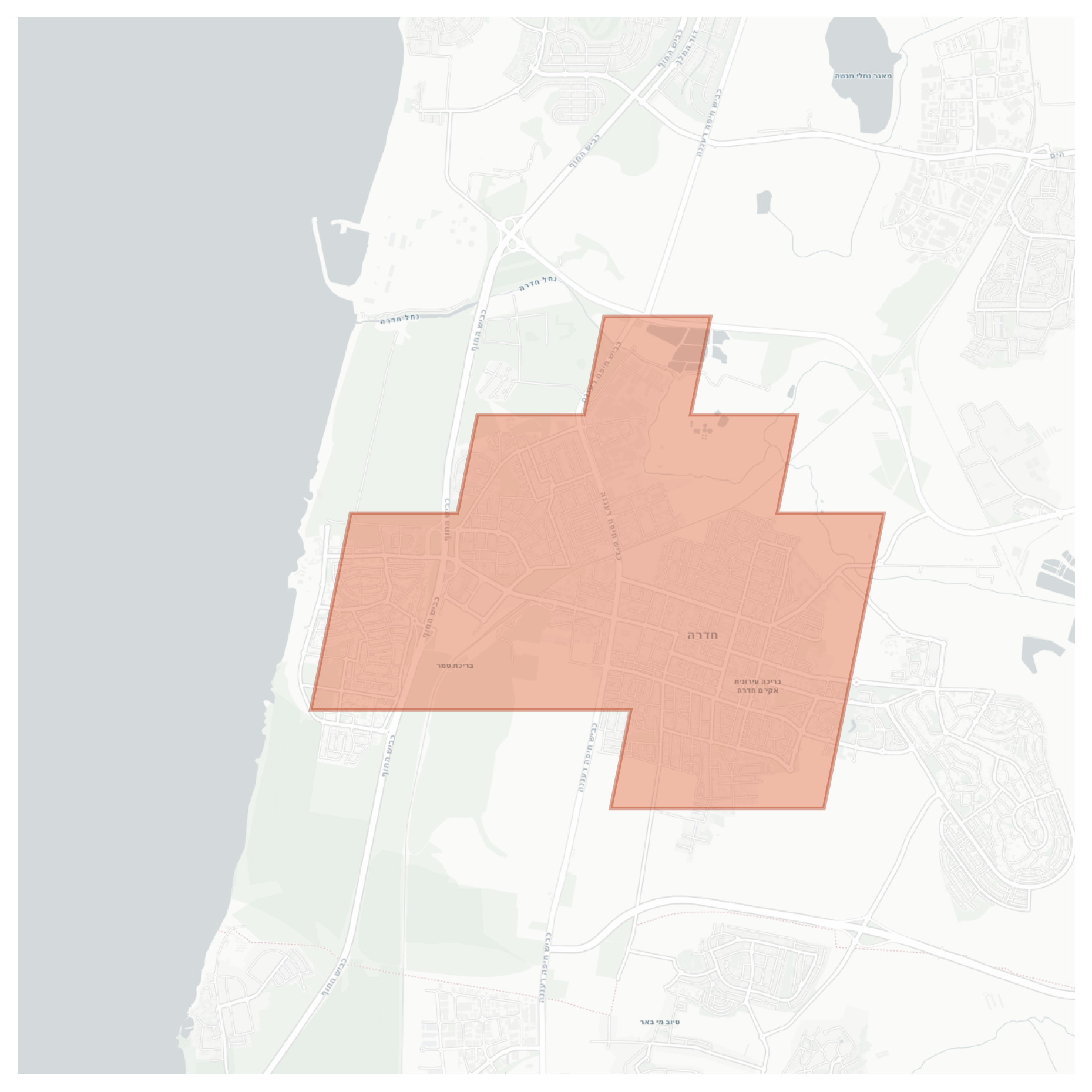 Hadera geographic map