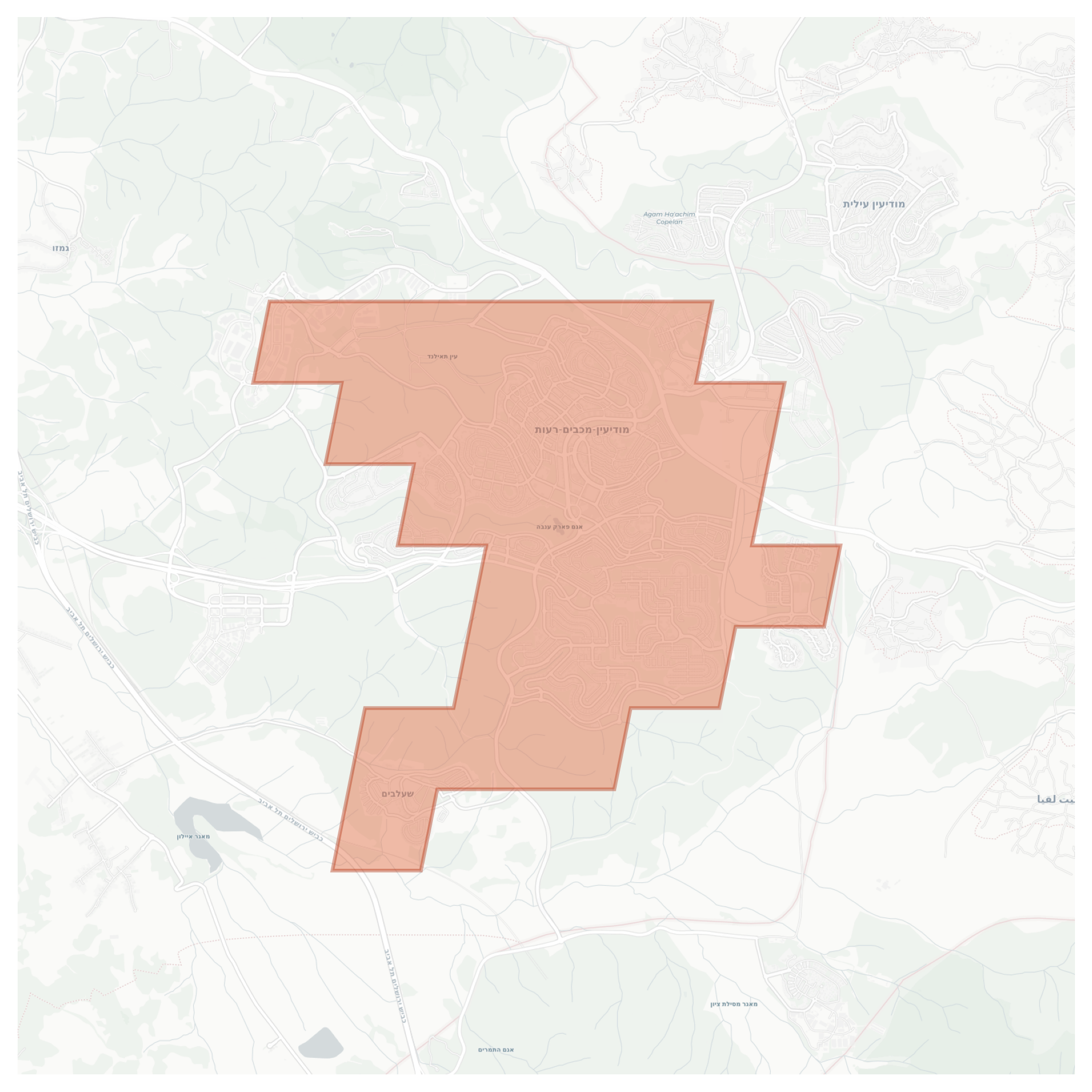 Modiin-Maccabim-Reut geographic map