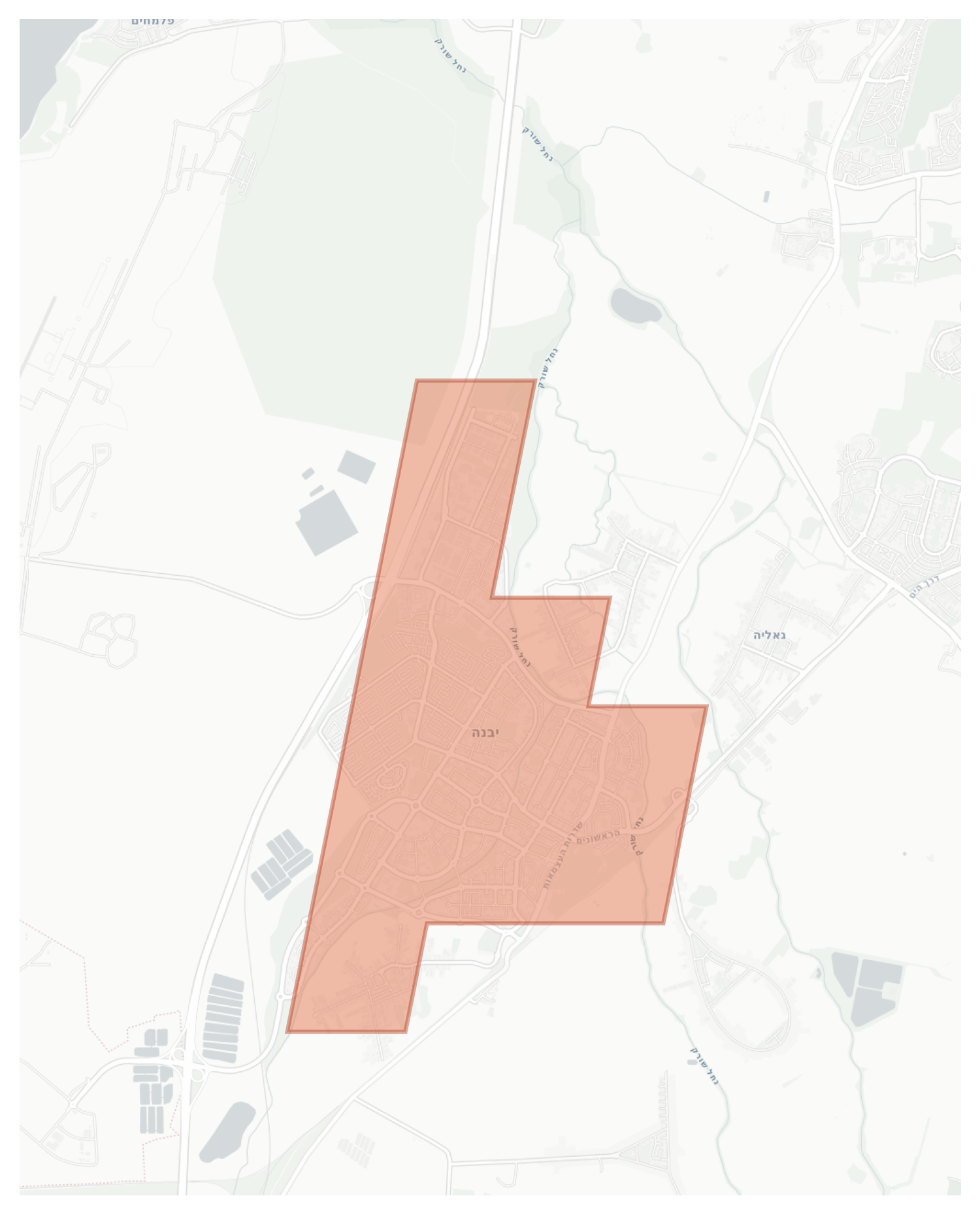 Yavne geographic map