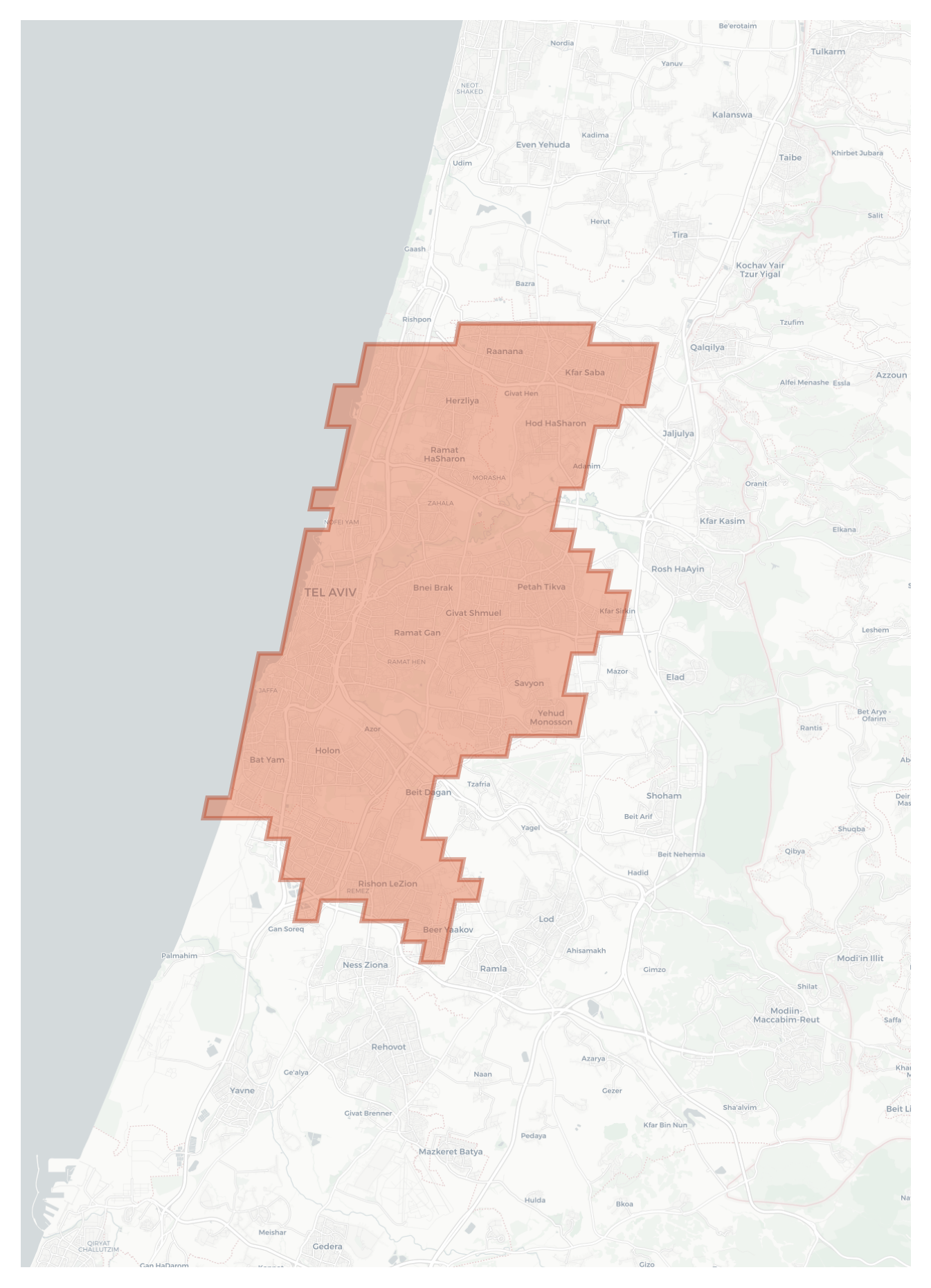 Tel Aviv geographic map