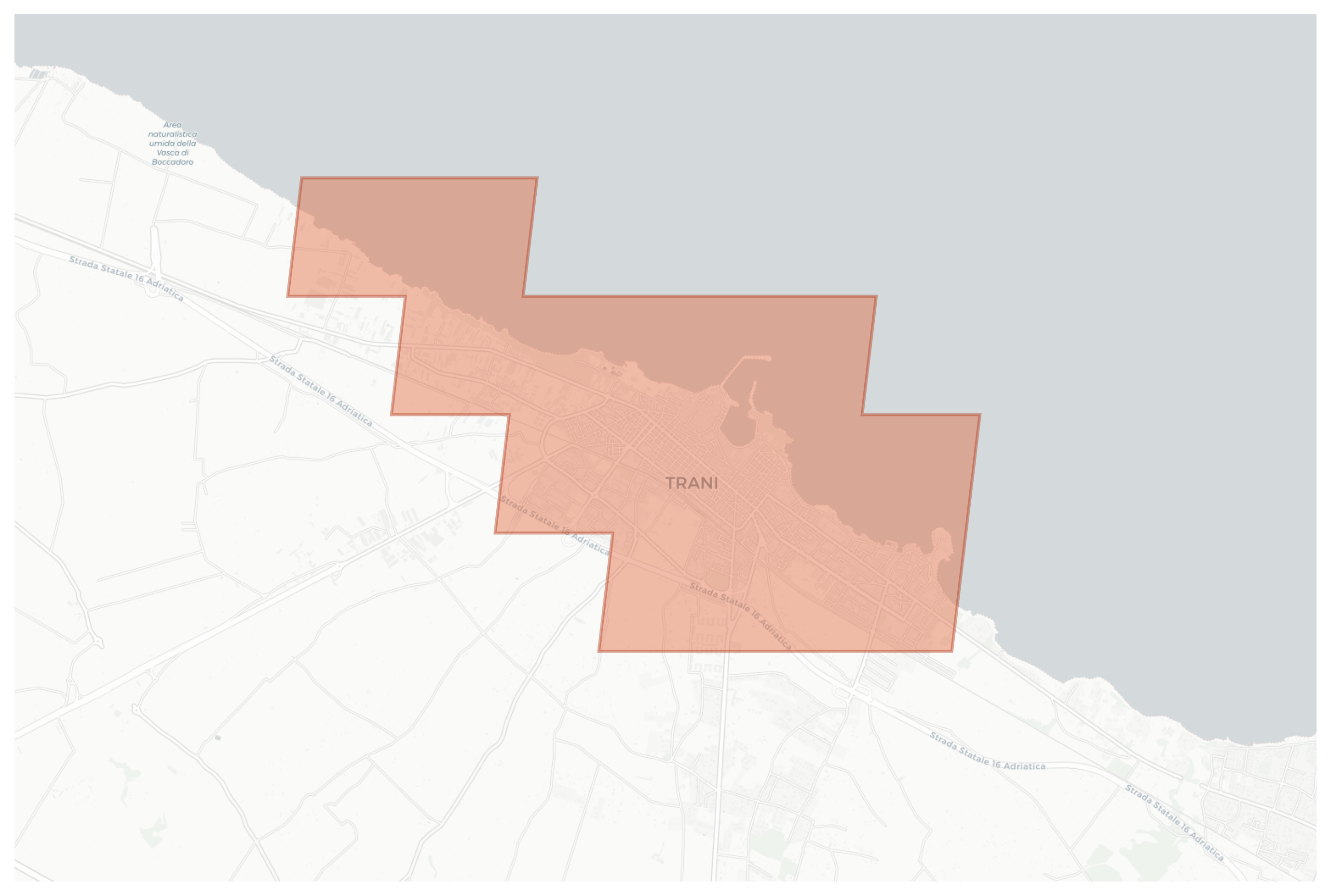 Trani geographic map