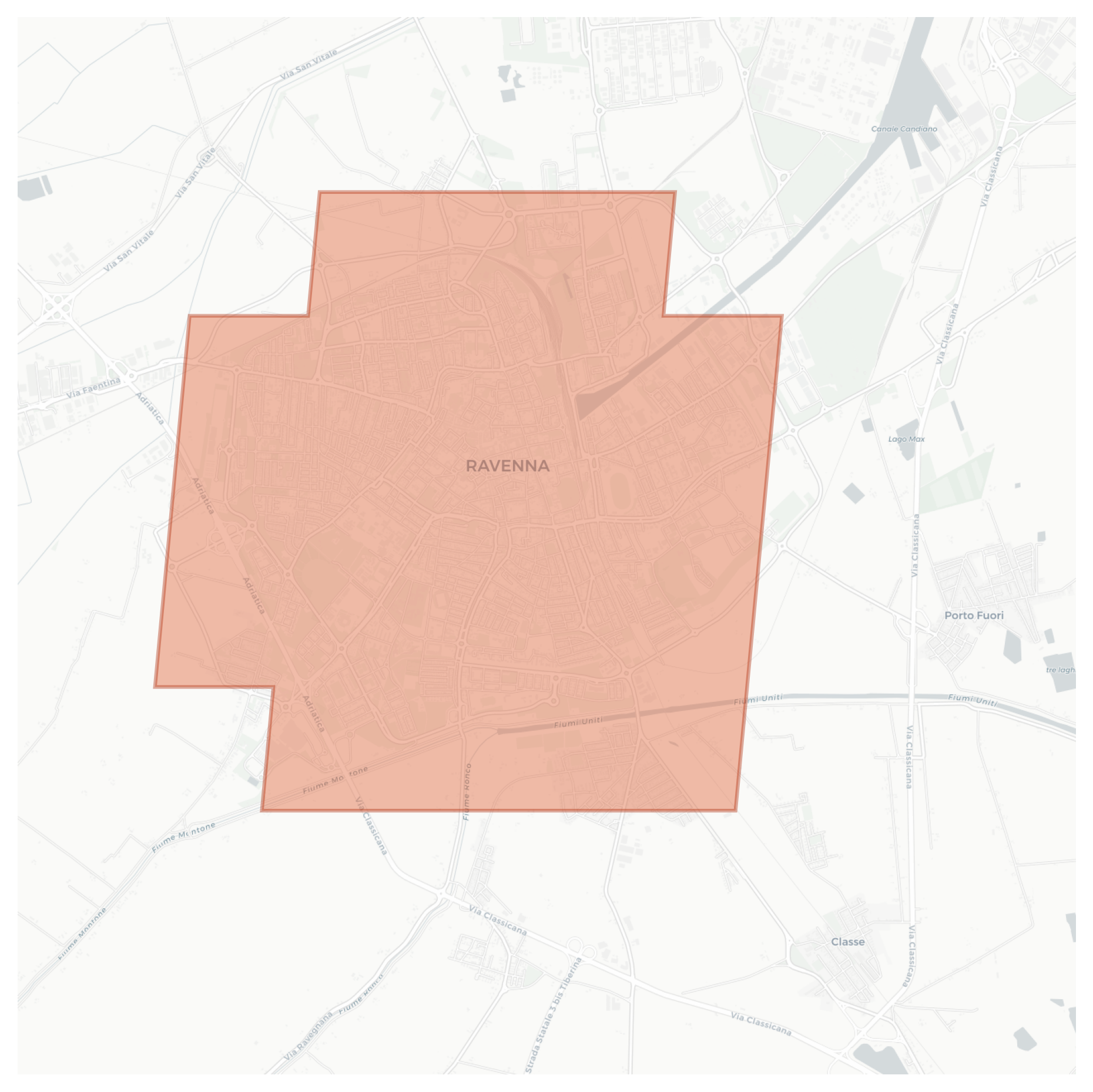 Ravenna geographic map