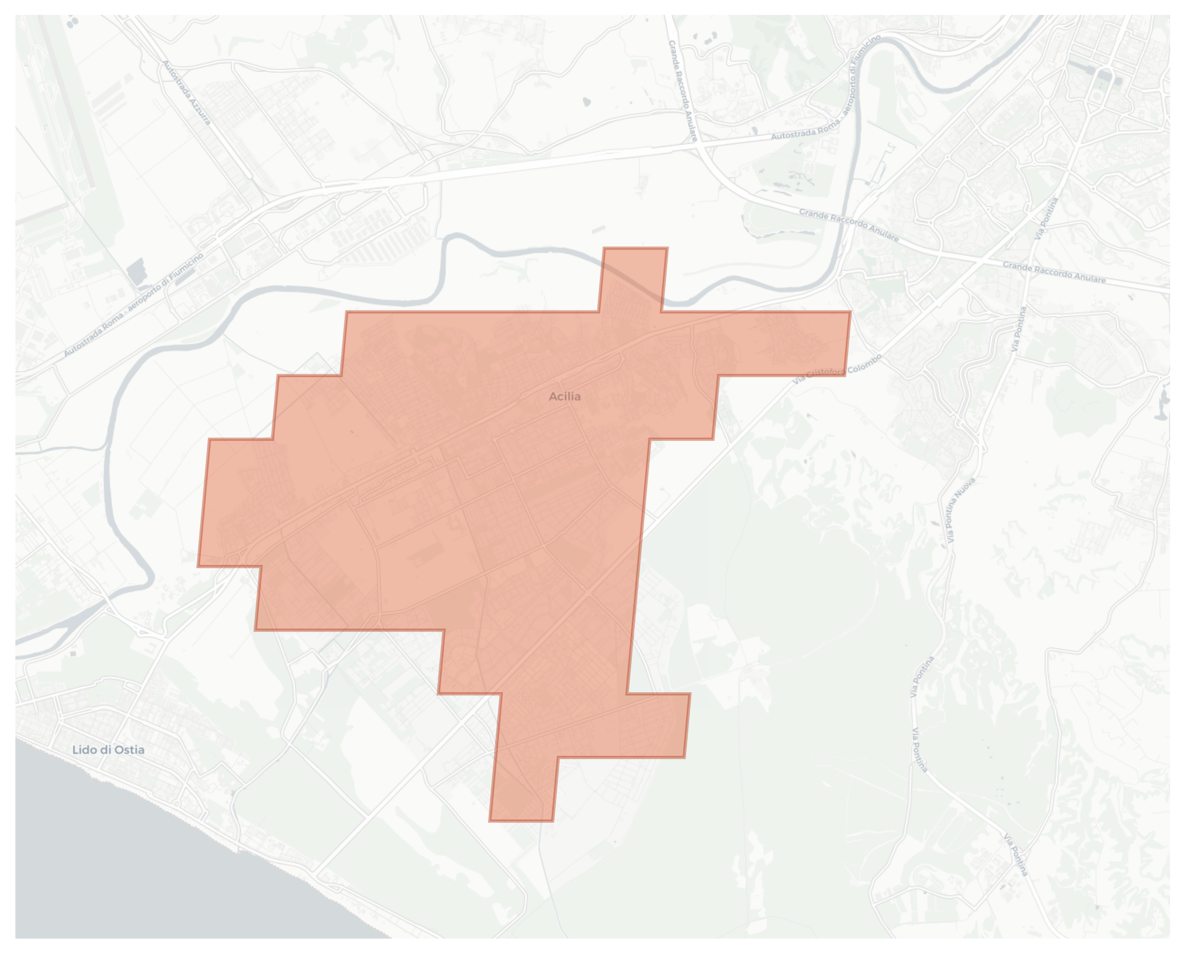 Acilia geographic map