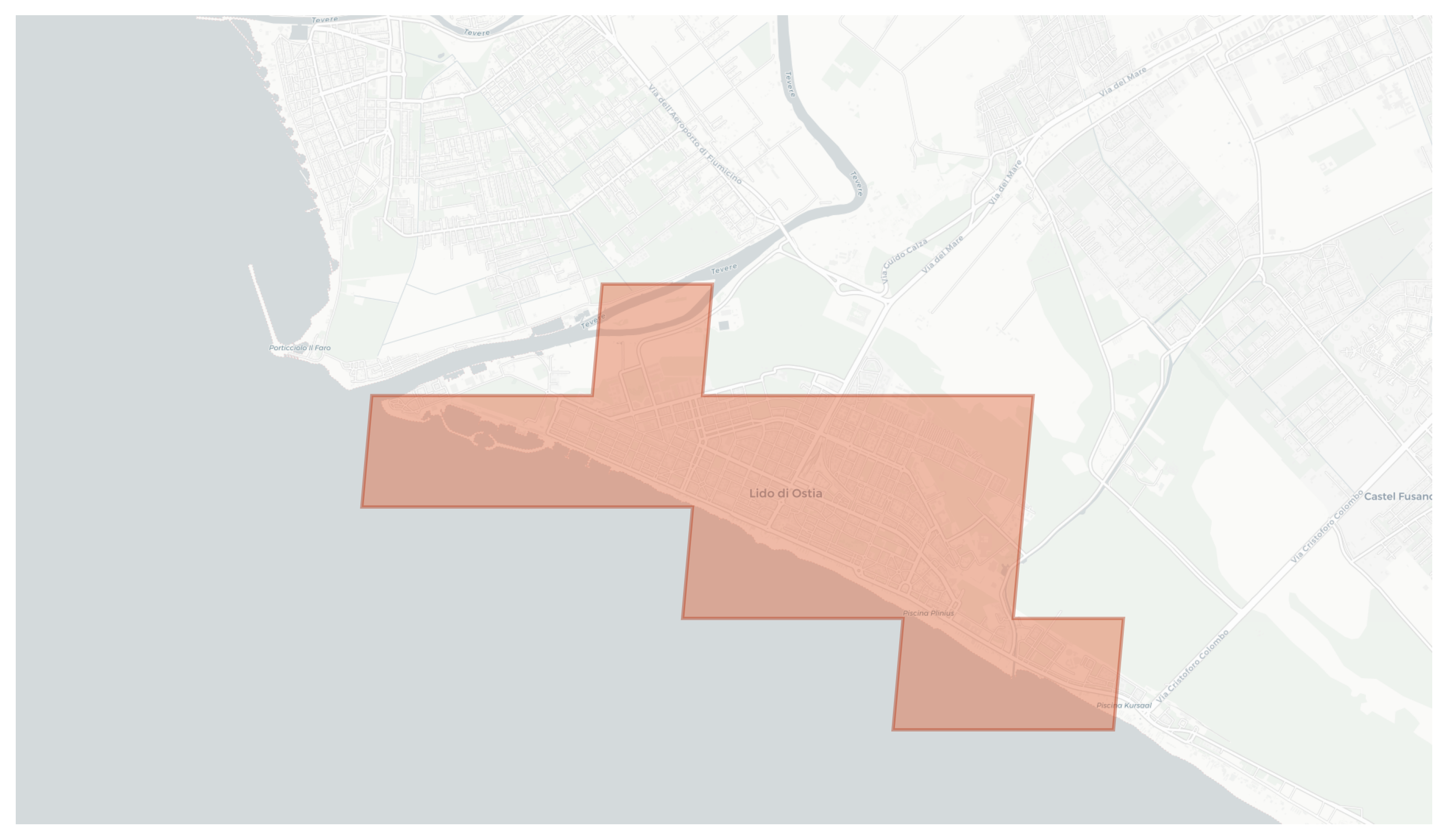 Lido di Ostia geographic map