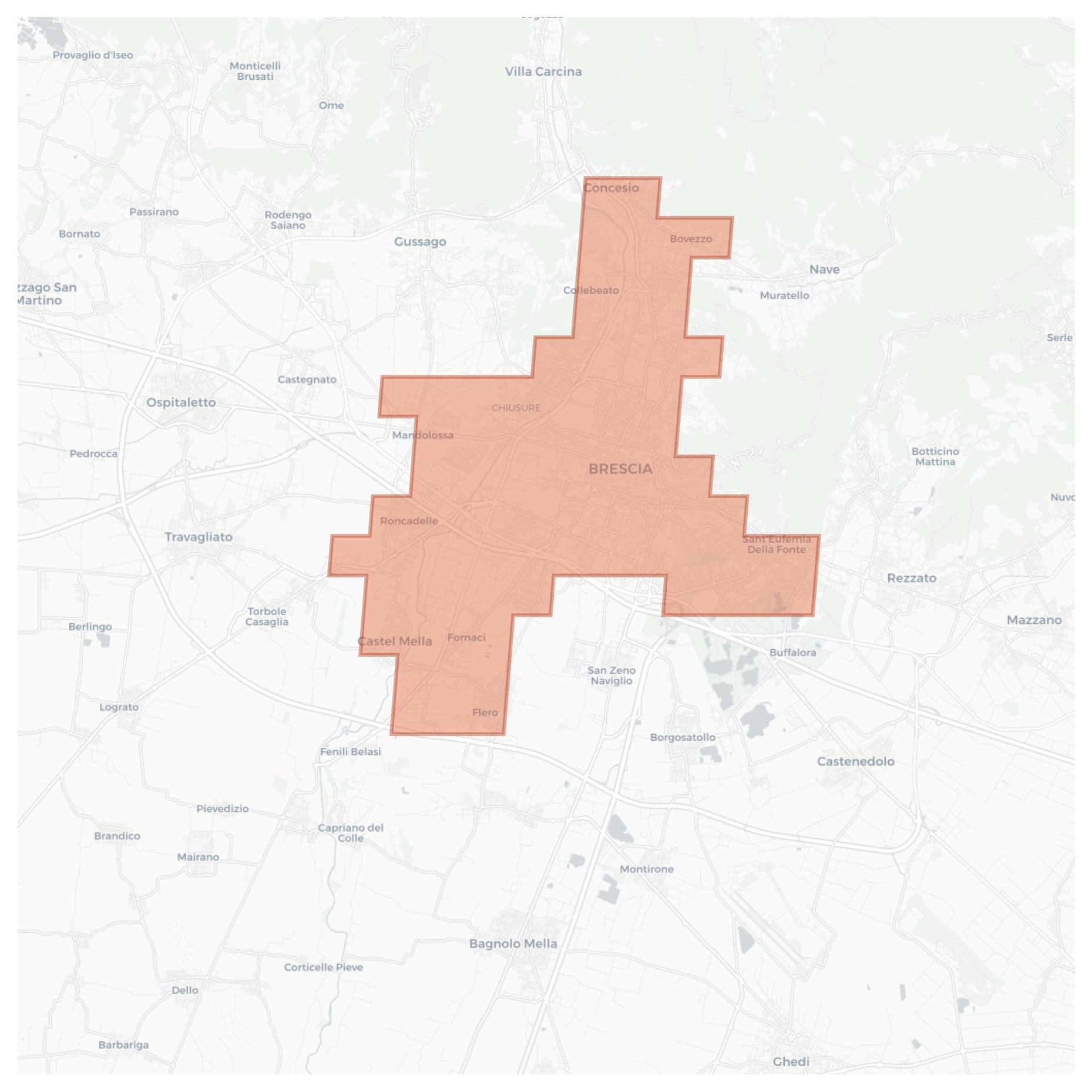 Brescia geographic map