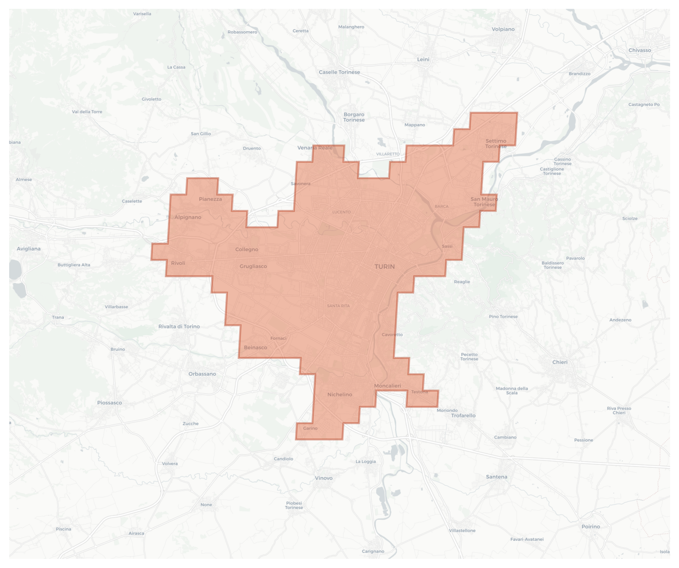 Turin geographic map