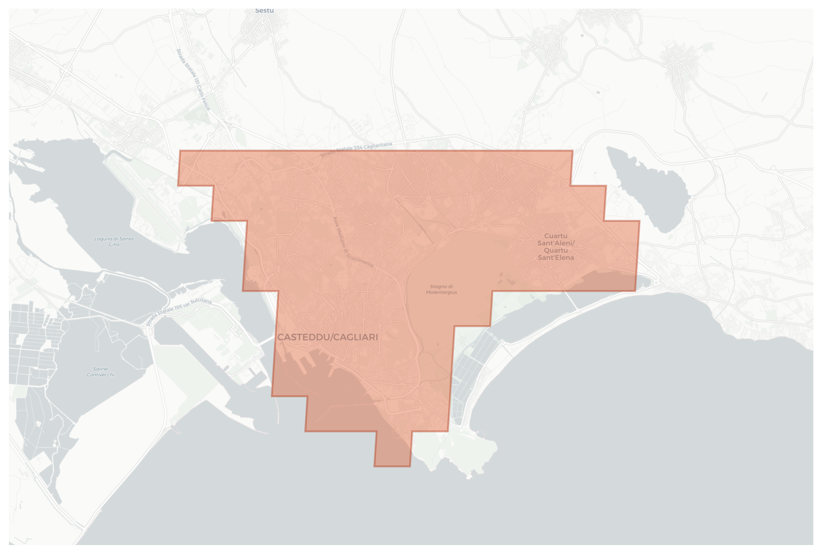 Cagliari geographic map