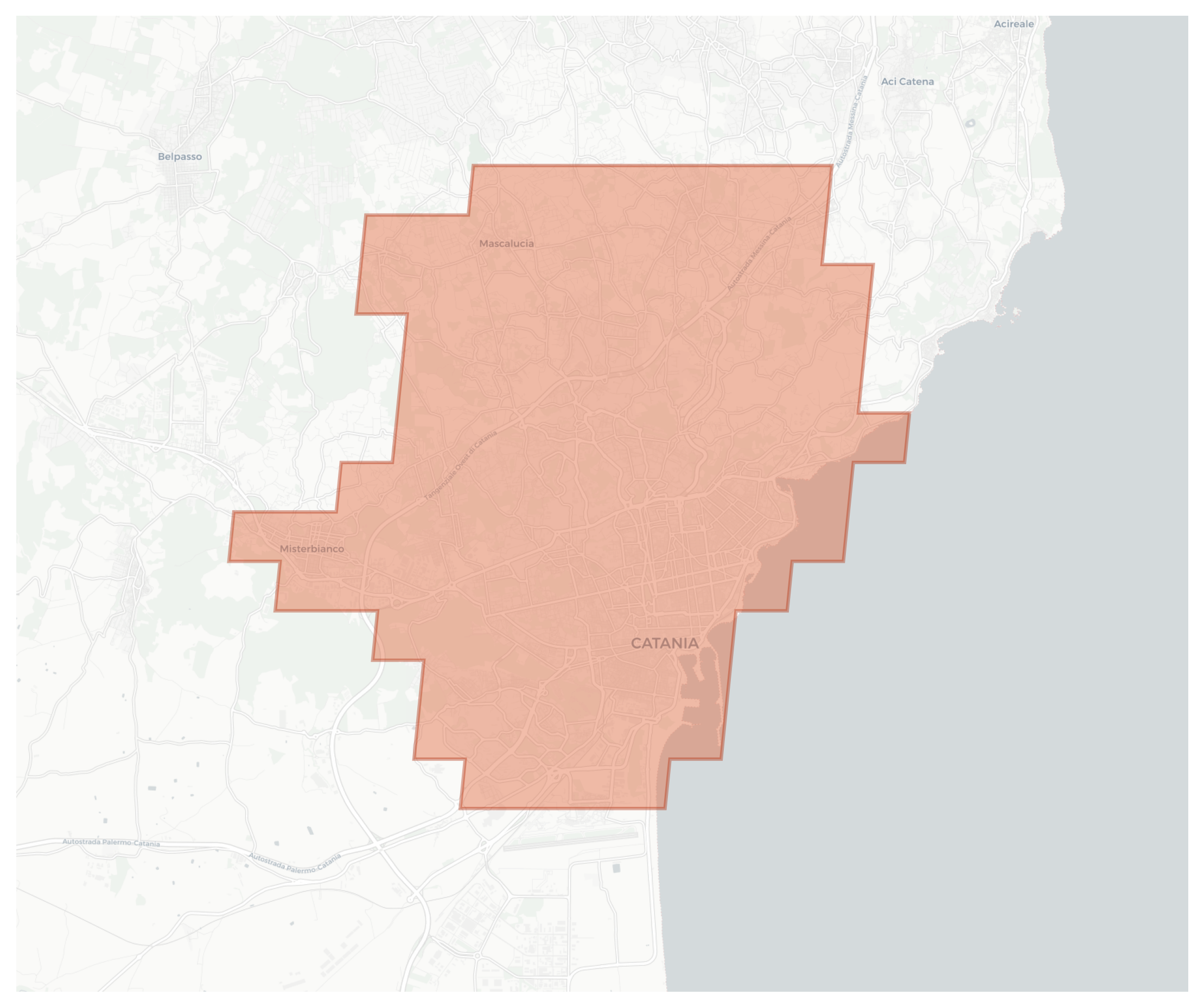 Catania geographic map