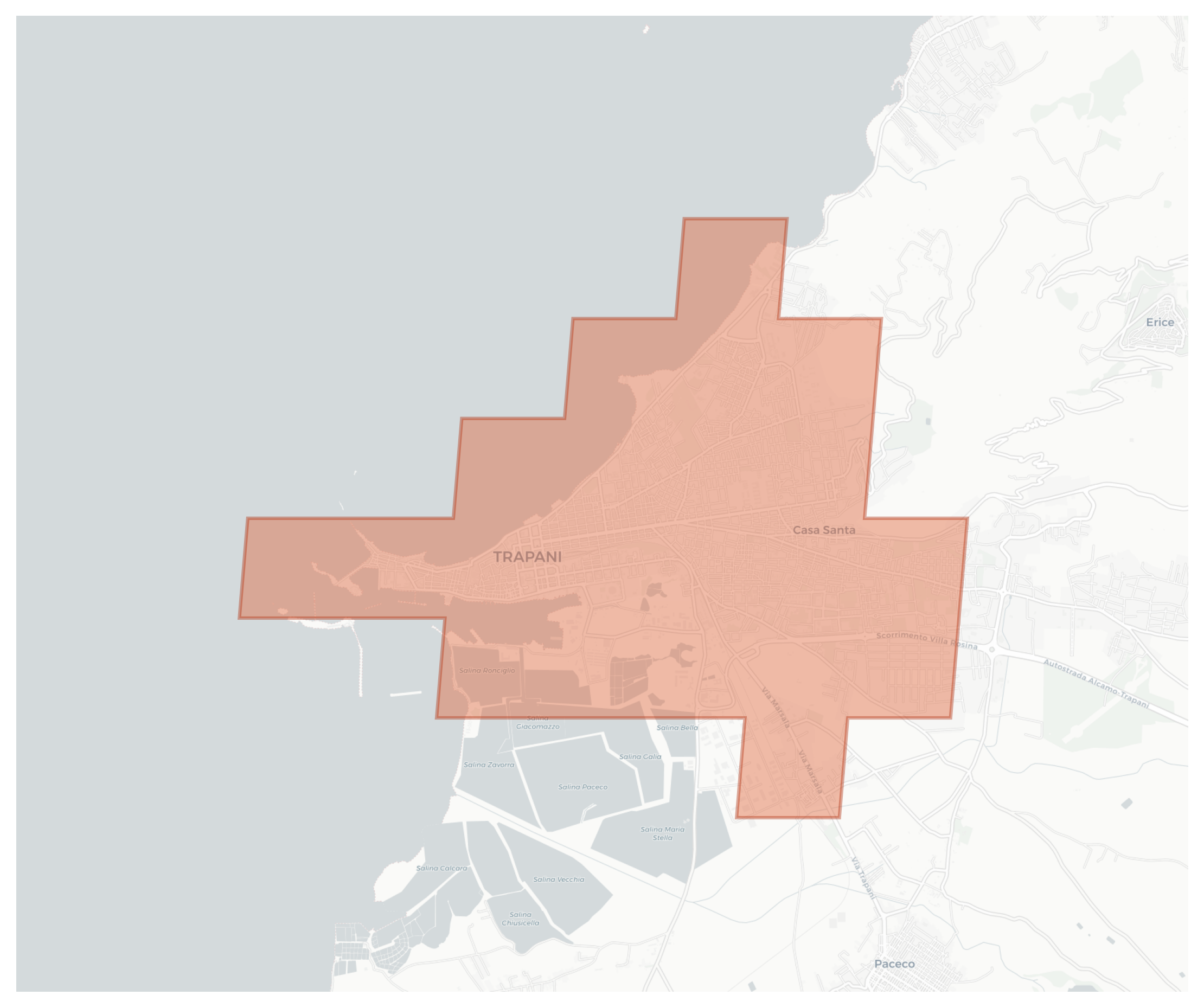 Trapani geographic map