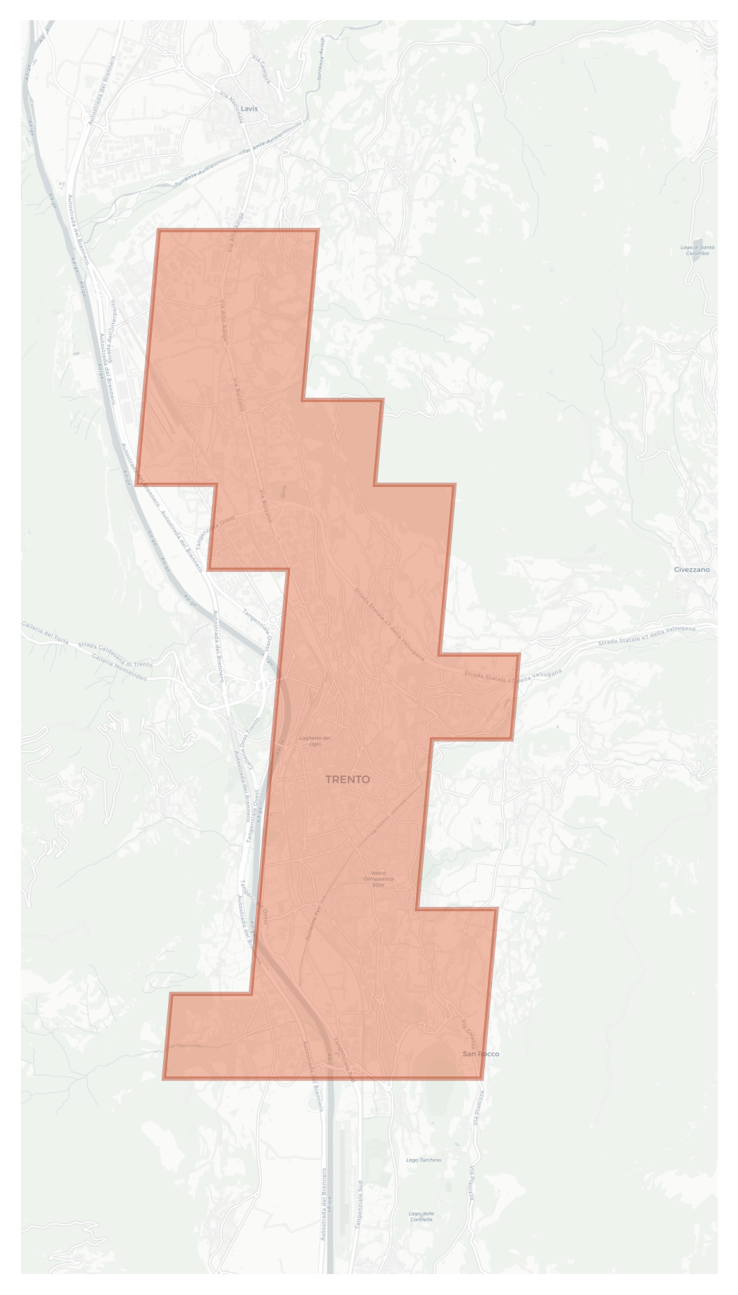 Trento geographic map