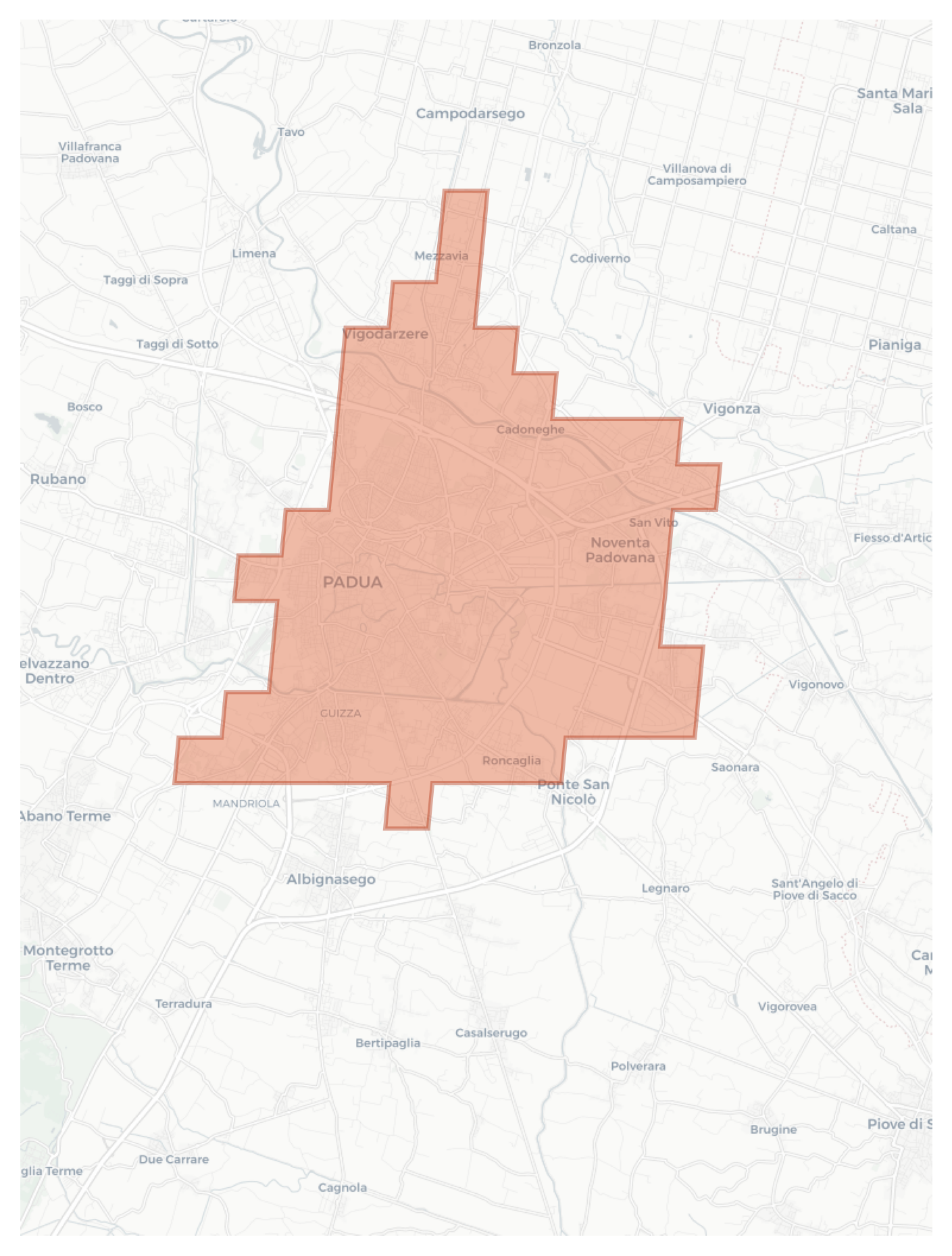 Padua geographic map