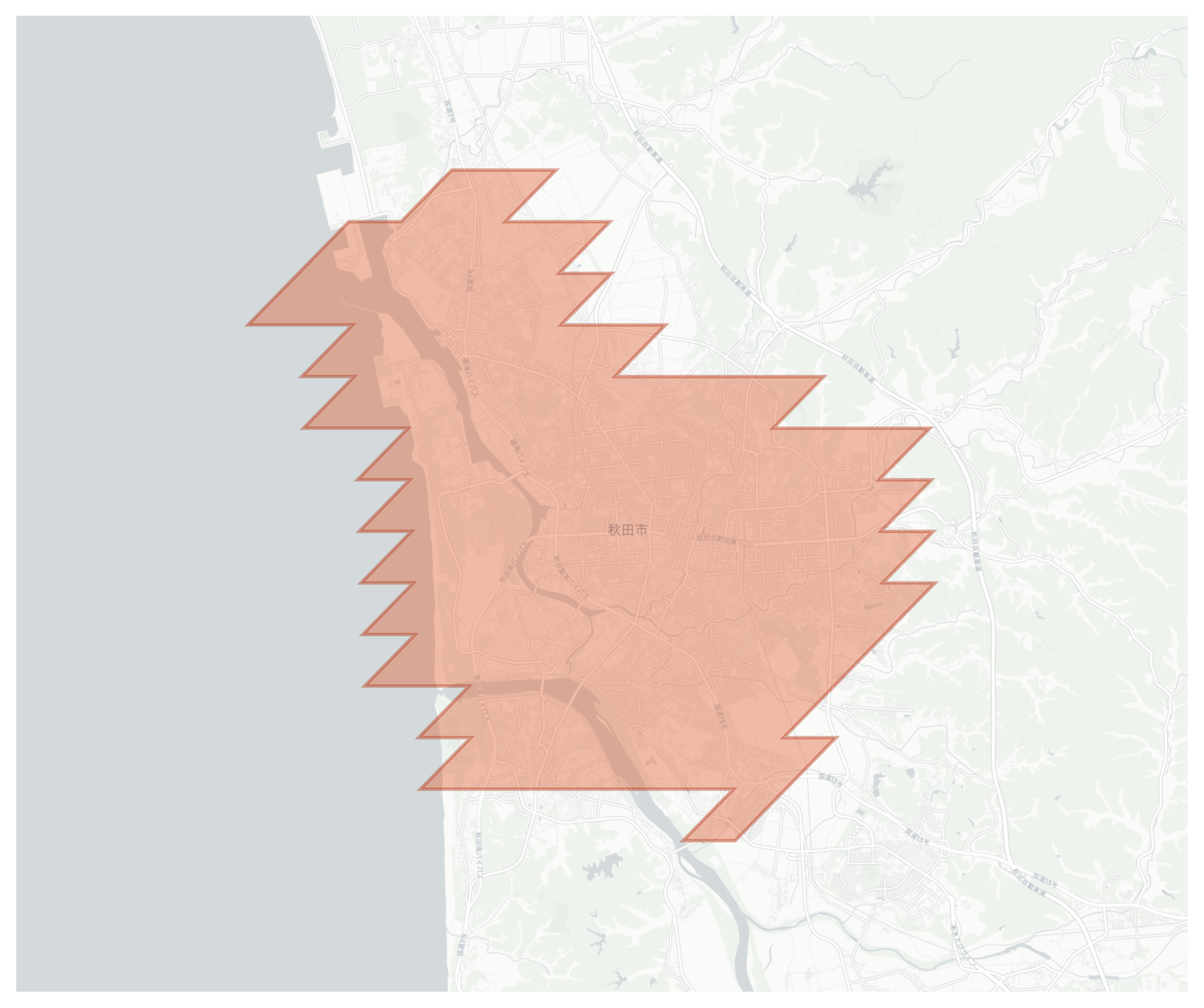 Akita geographic map