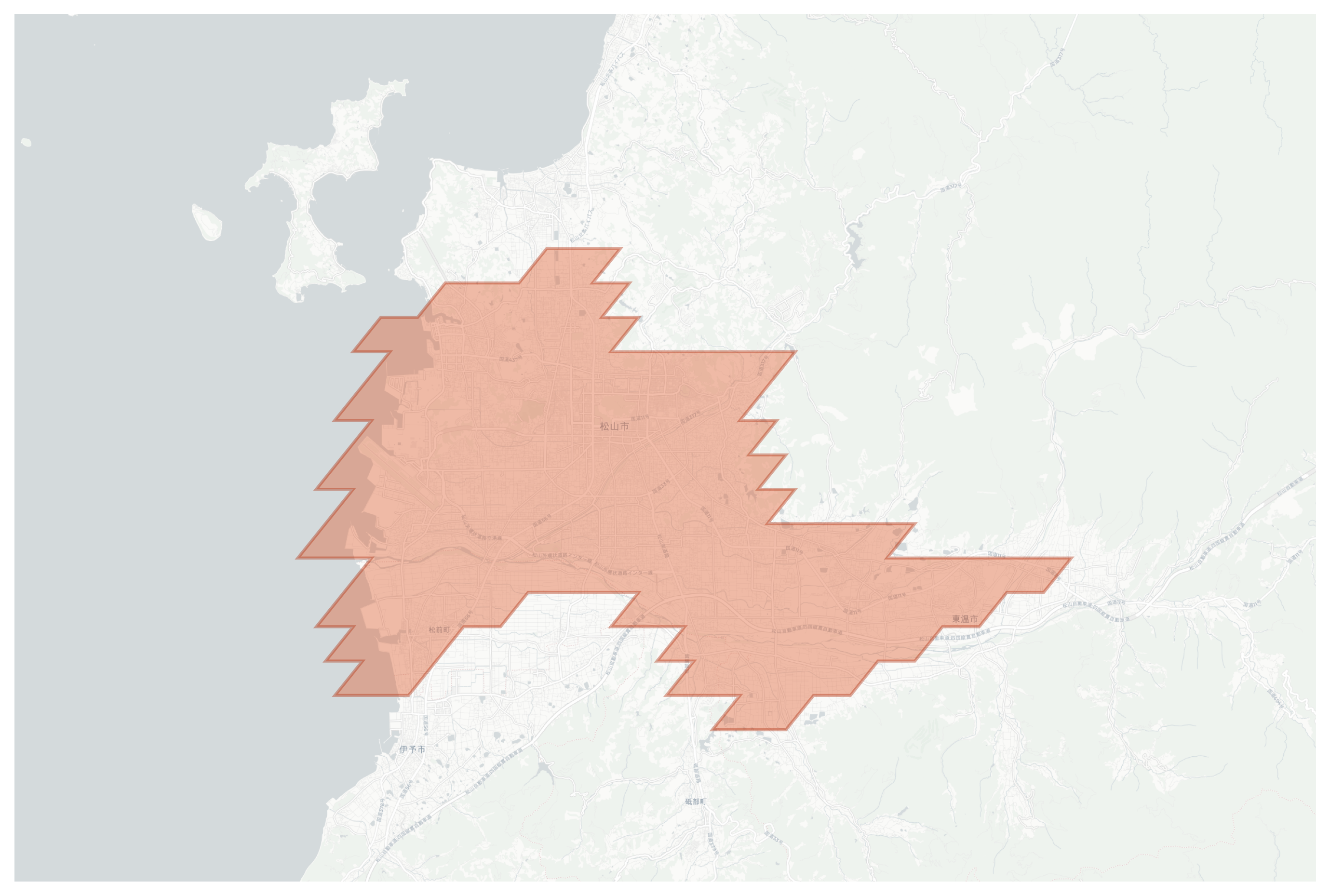 Matsuyama geographic map