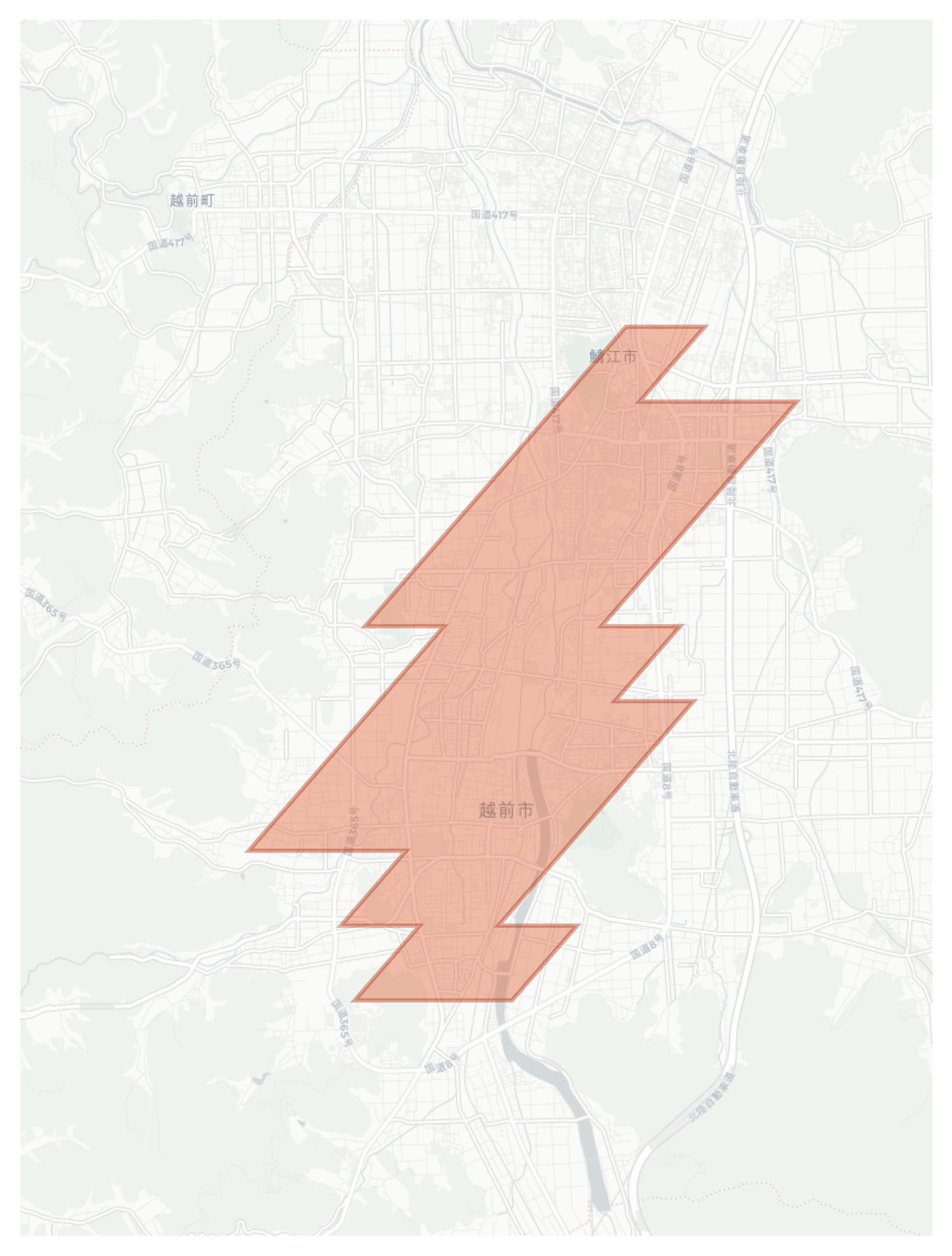 Echizen geographic map