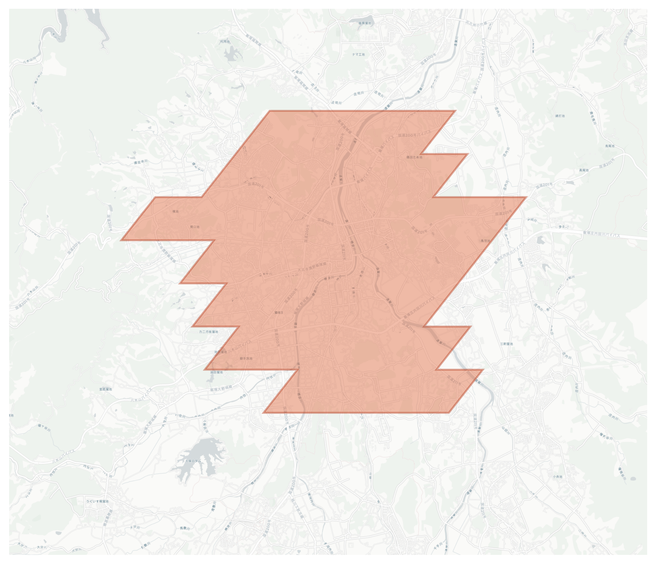 Iizuka geographic map