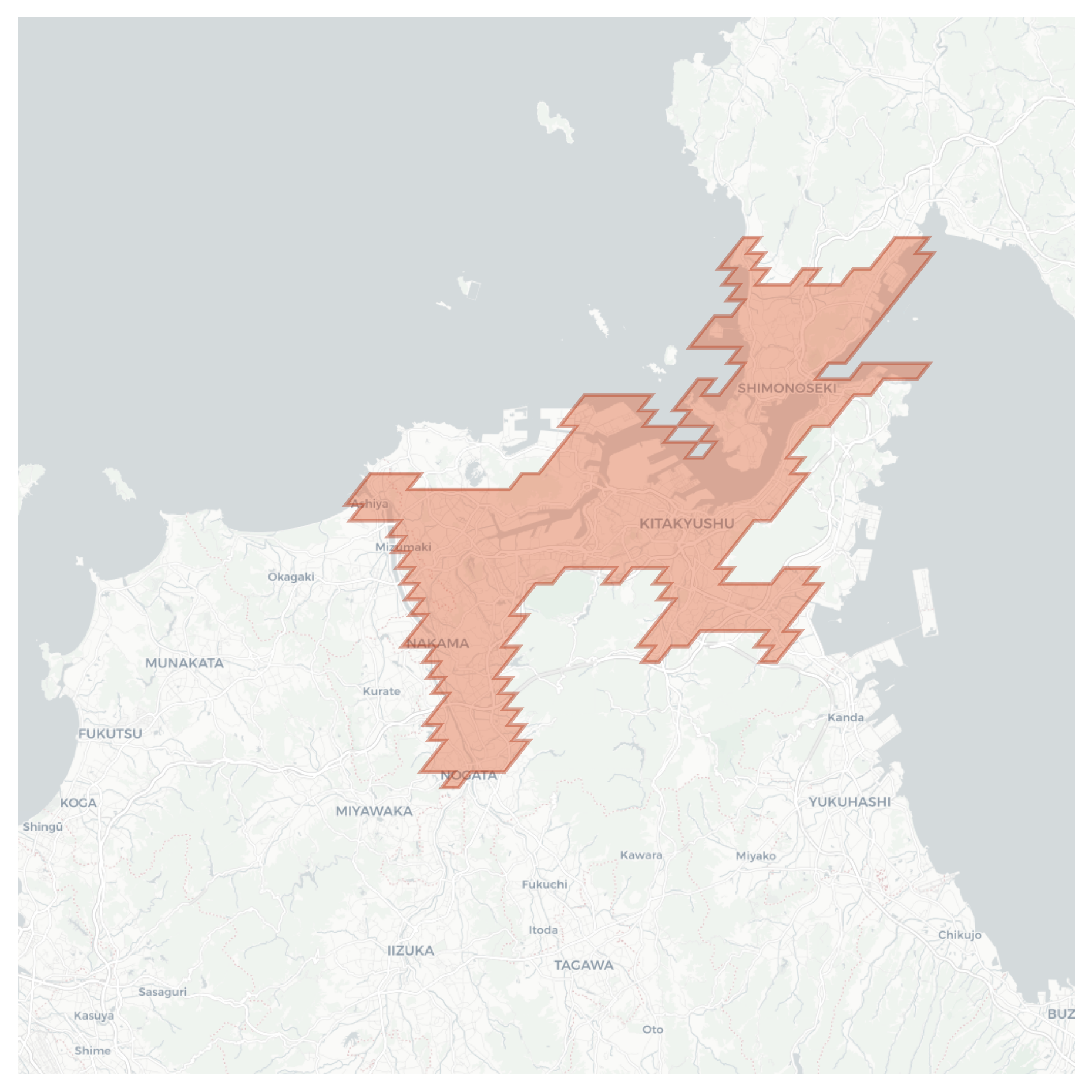 Kitakyushu geographic map