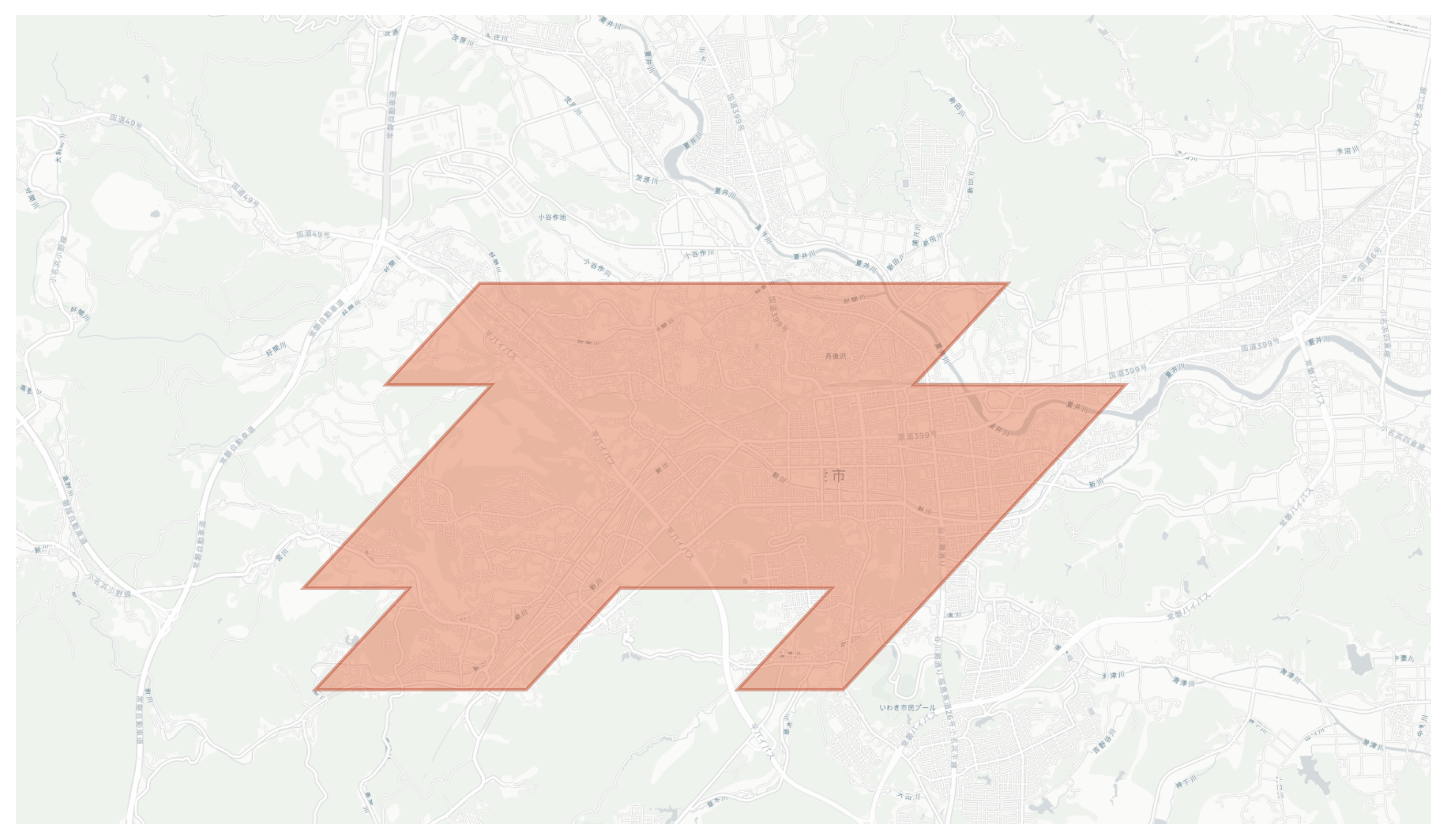 Iwaki geographic map