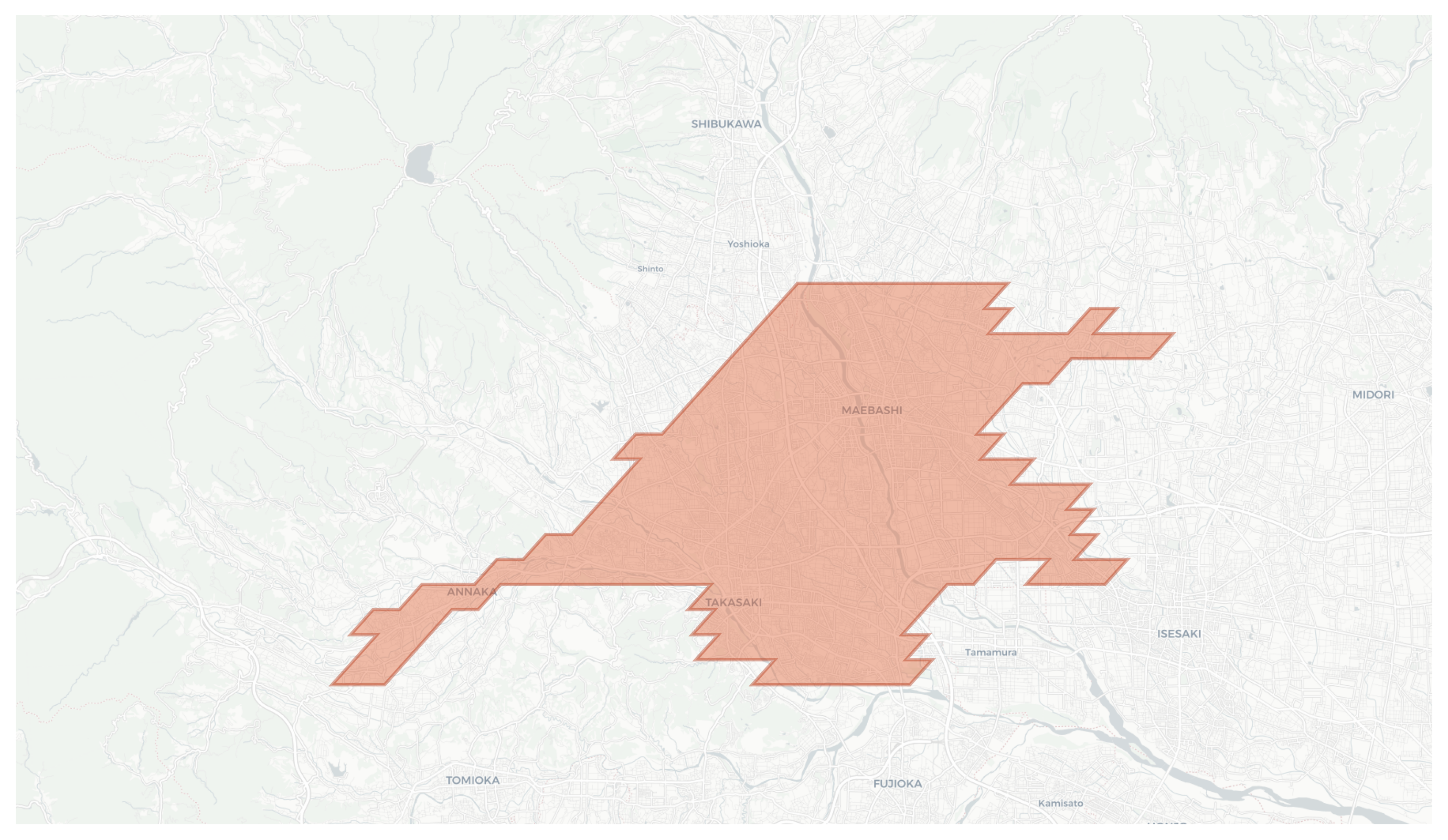 Takasaki [Maebashi] geographic map