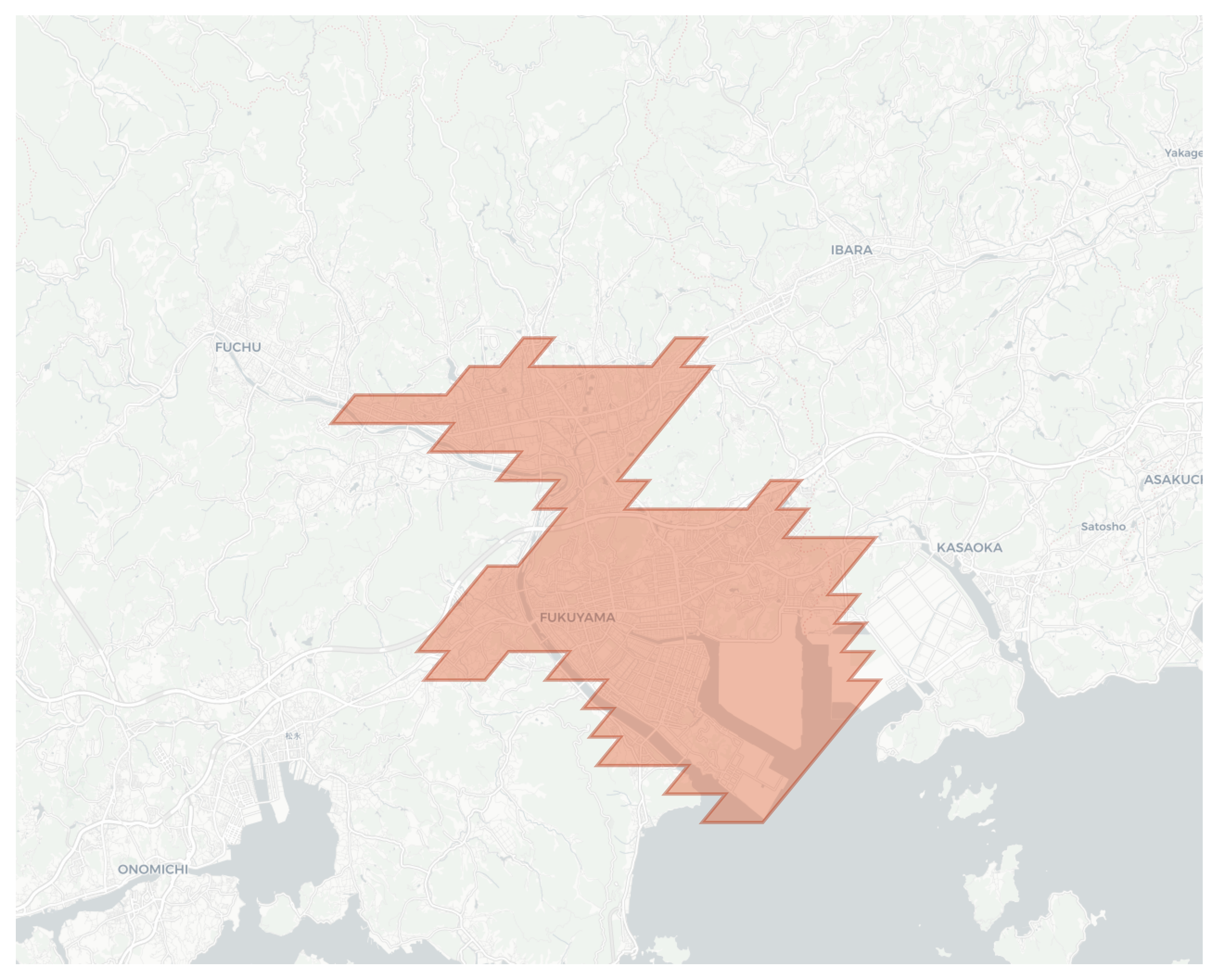 Fukuyama geographic map