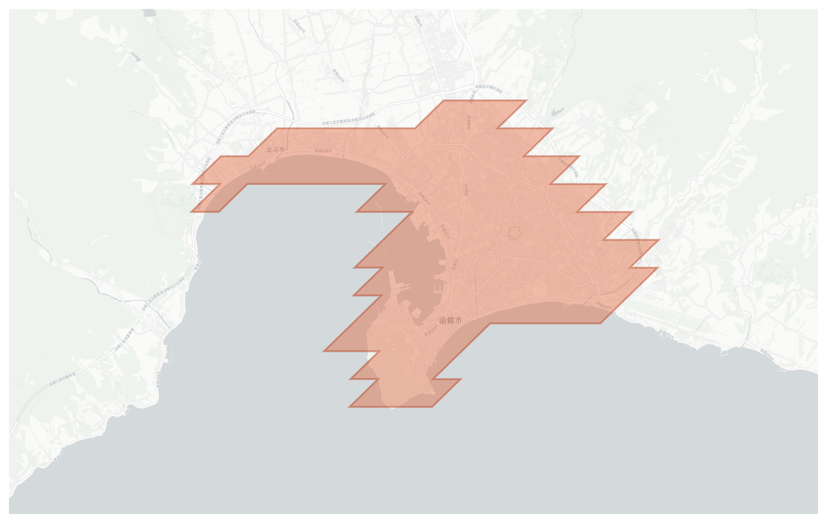 Hakodate geographic map