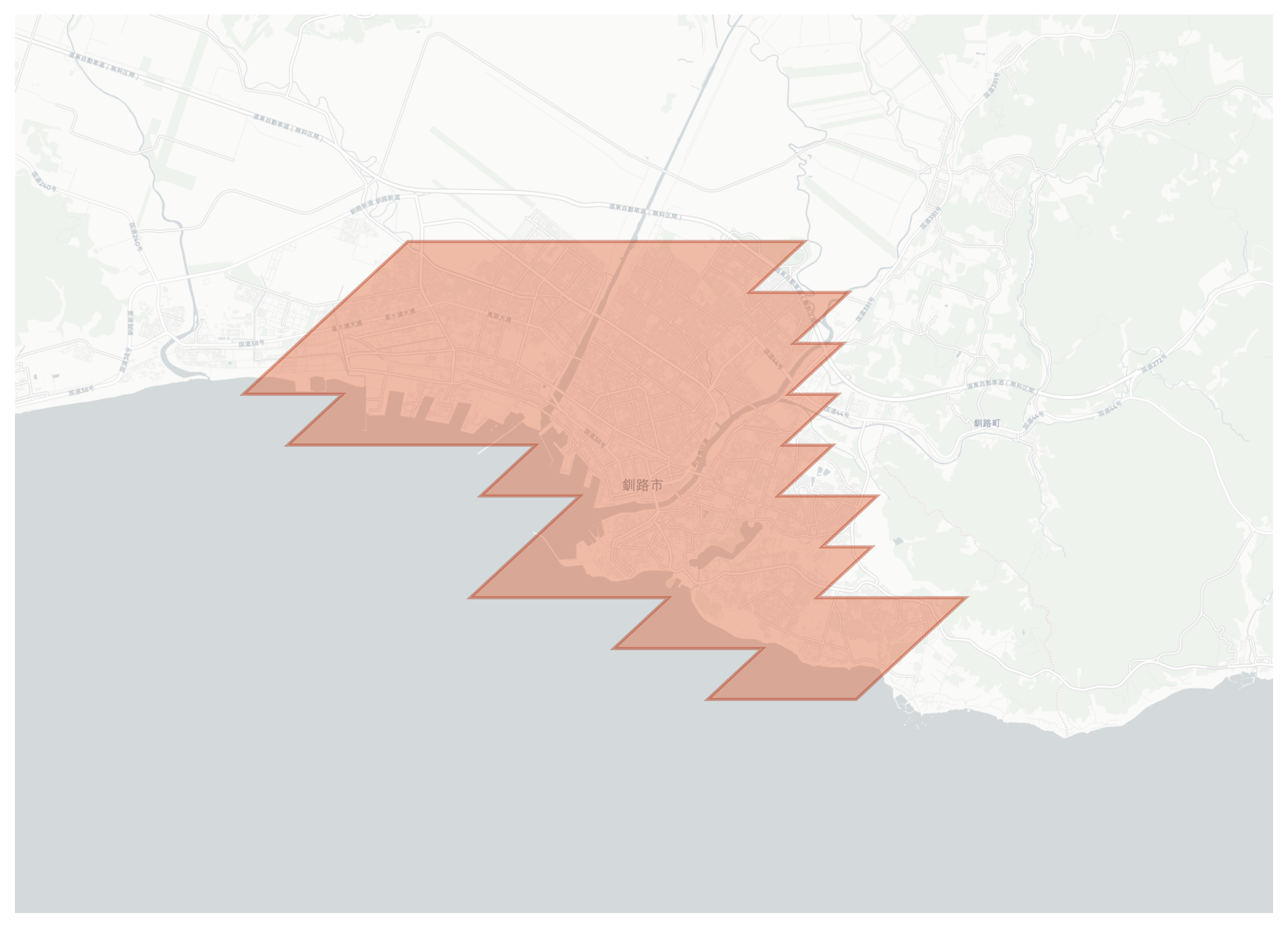 Kushiro geographic map