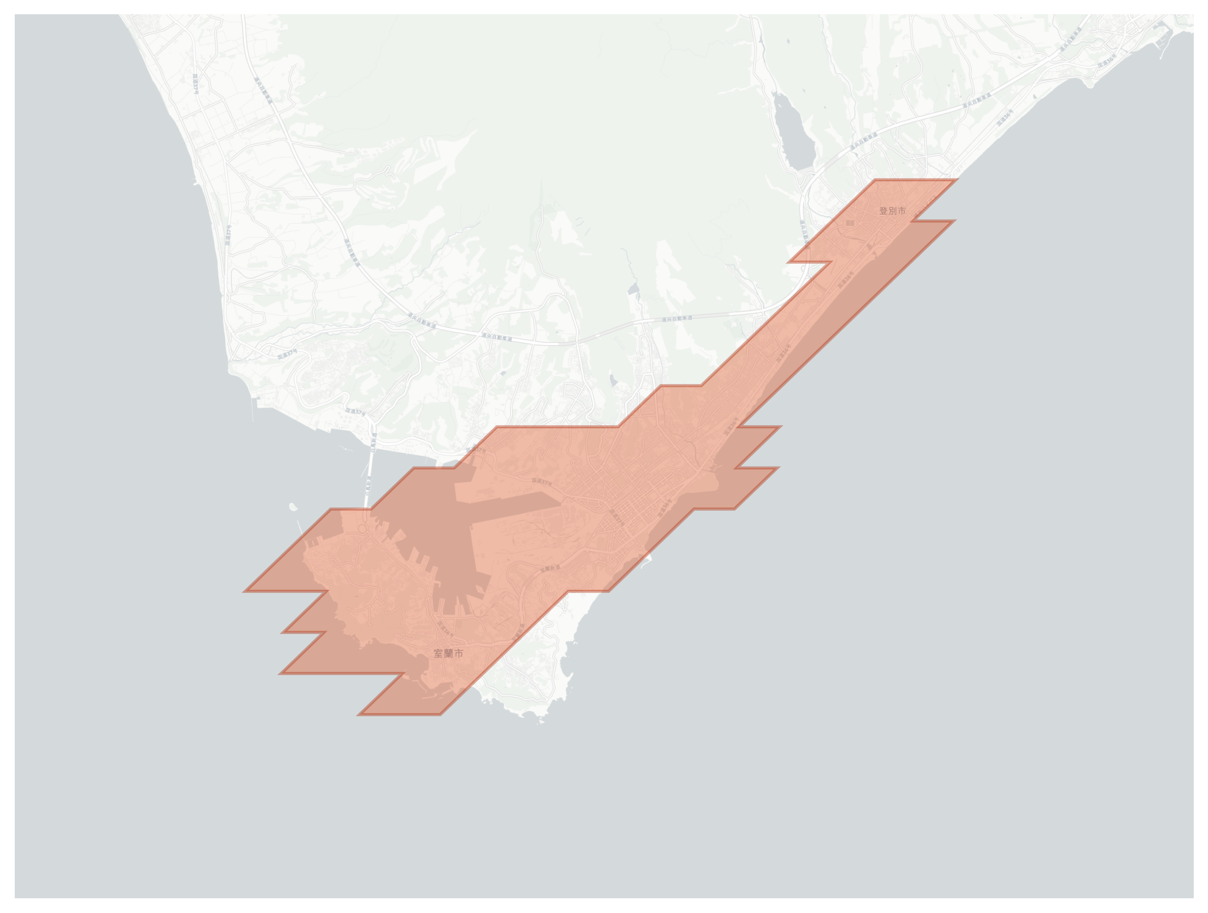 Muroran geographic map