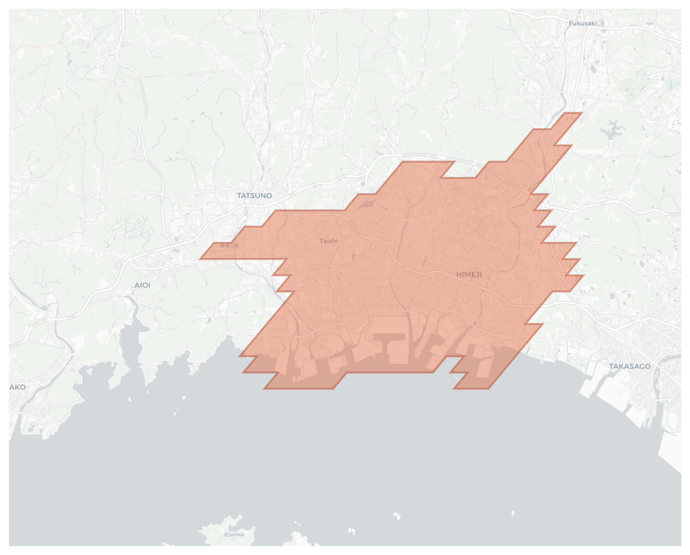Himeji geographic map