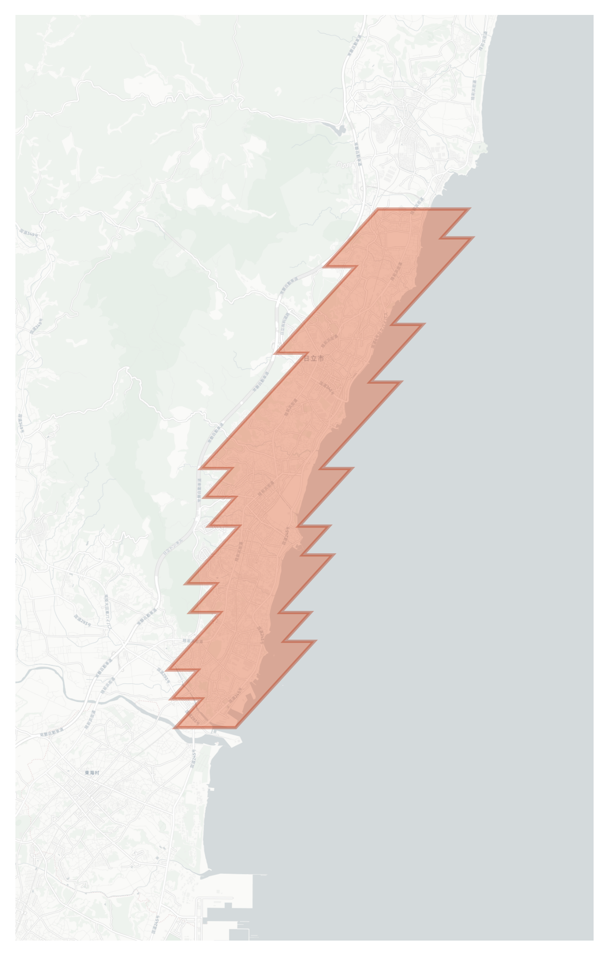 Hitachi geographic map