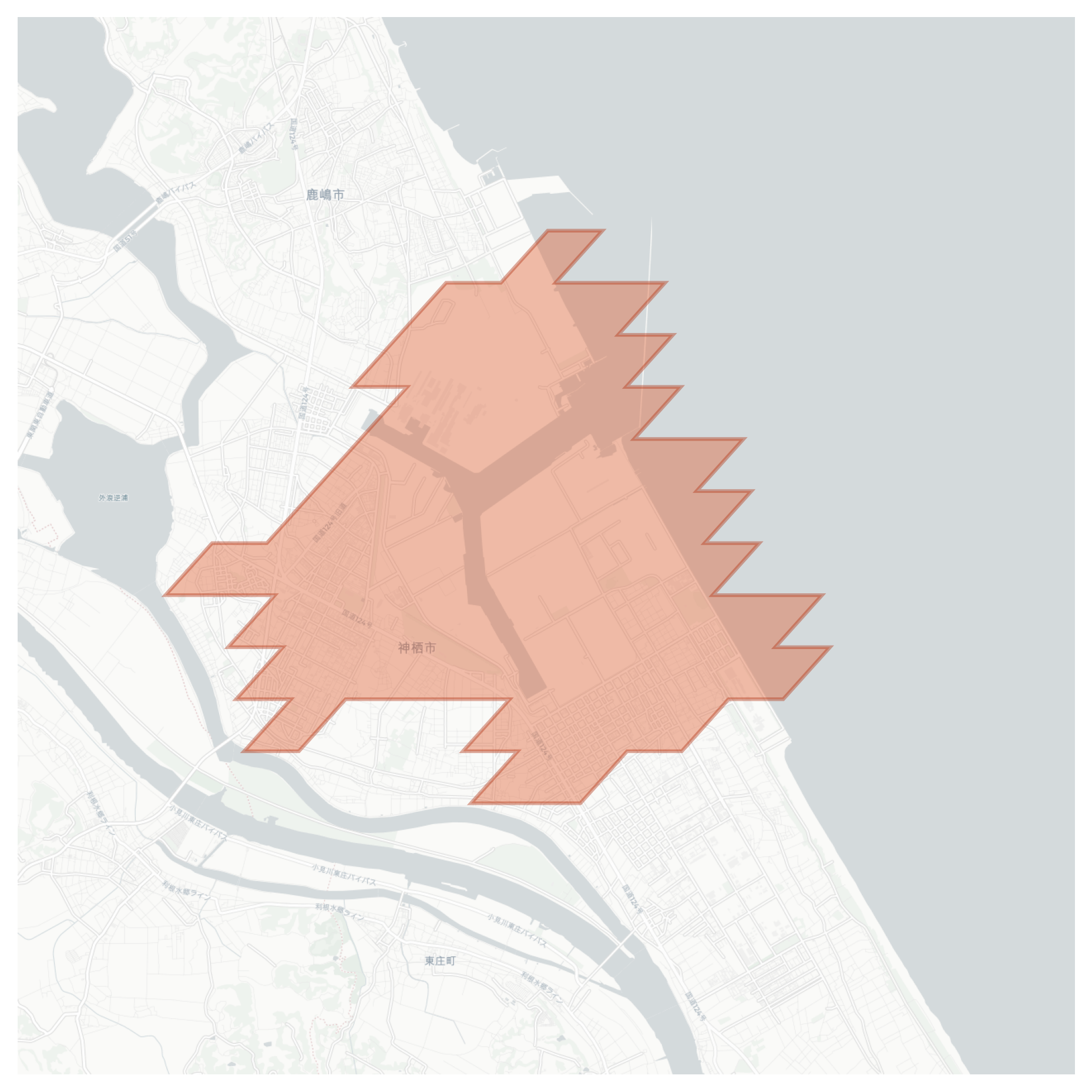 Kamisu geographic map