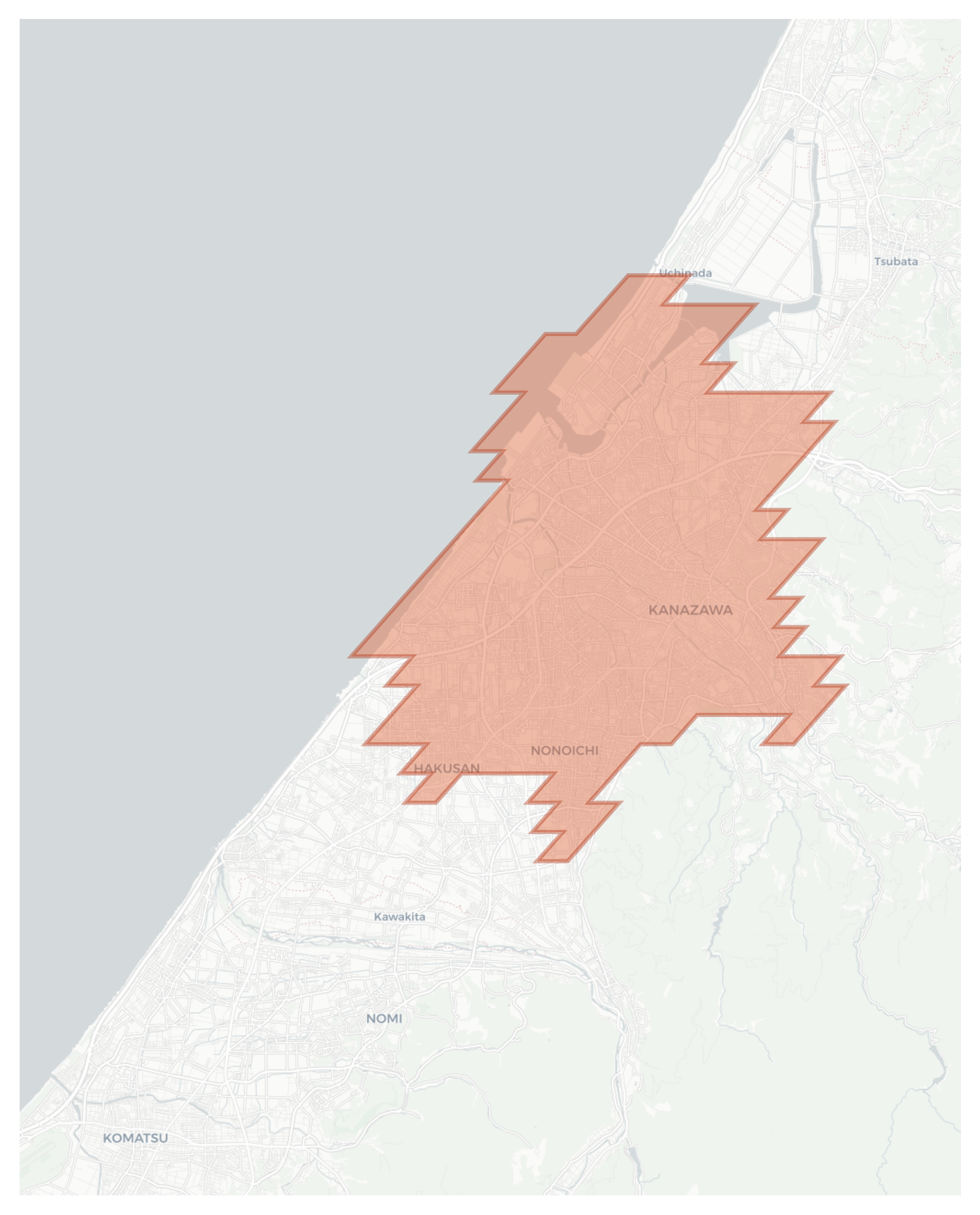 Kanazawa geographic map